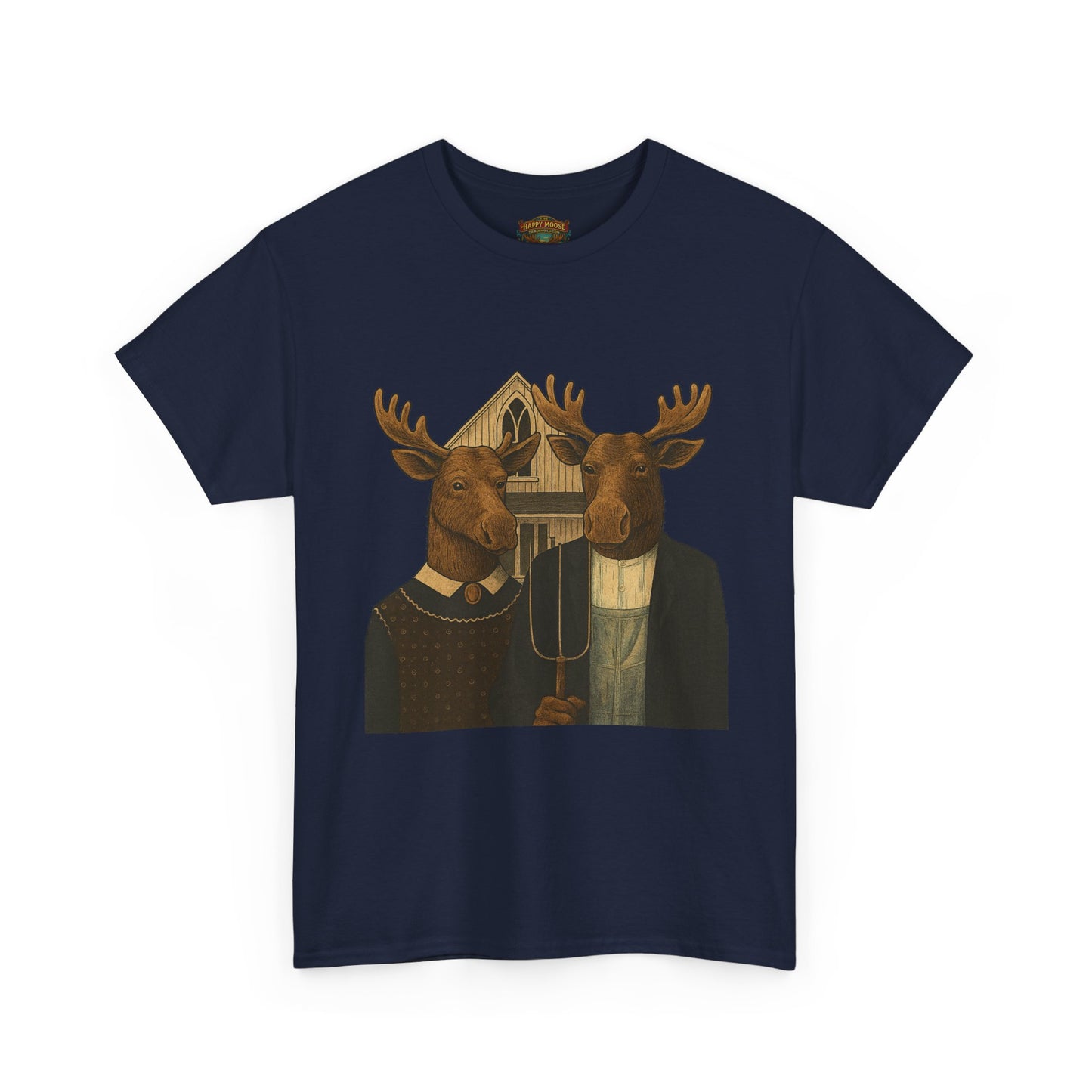 Moose Portrait T-Shirt — Vintage Animal Couple Graphic Tee