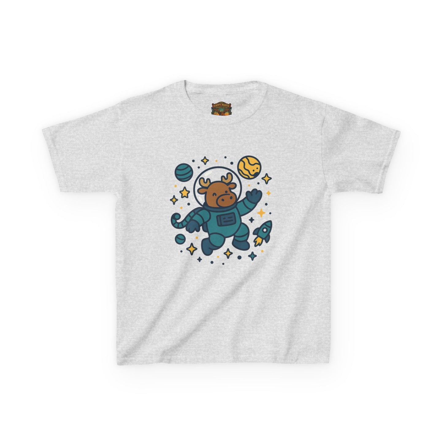 Kids Tee — Cute Astronaut Moose Space Shirt for Children