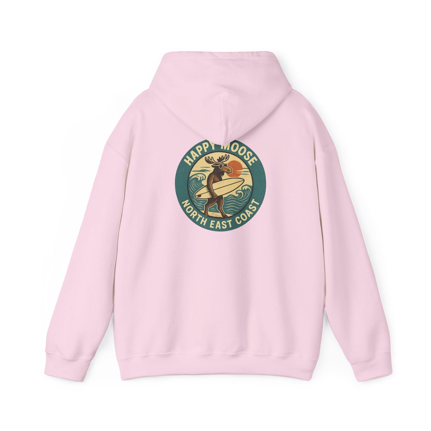 Moose Surf Hoodie – "Happy Moose North East Coast" Retro Surf Graphic