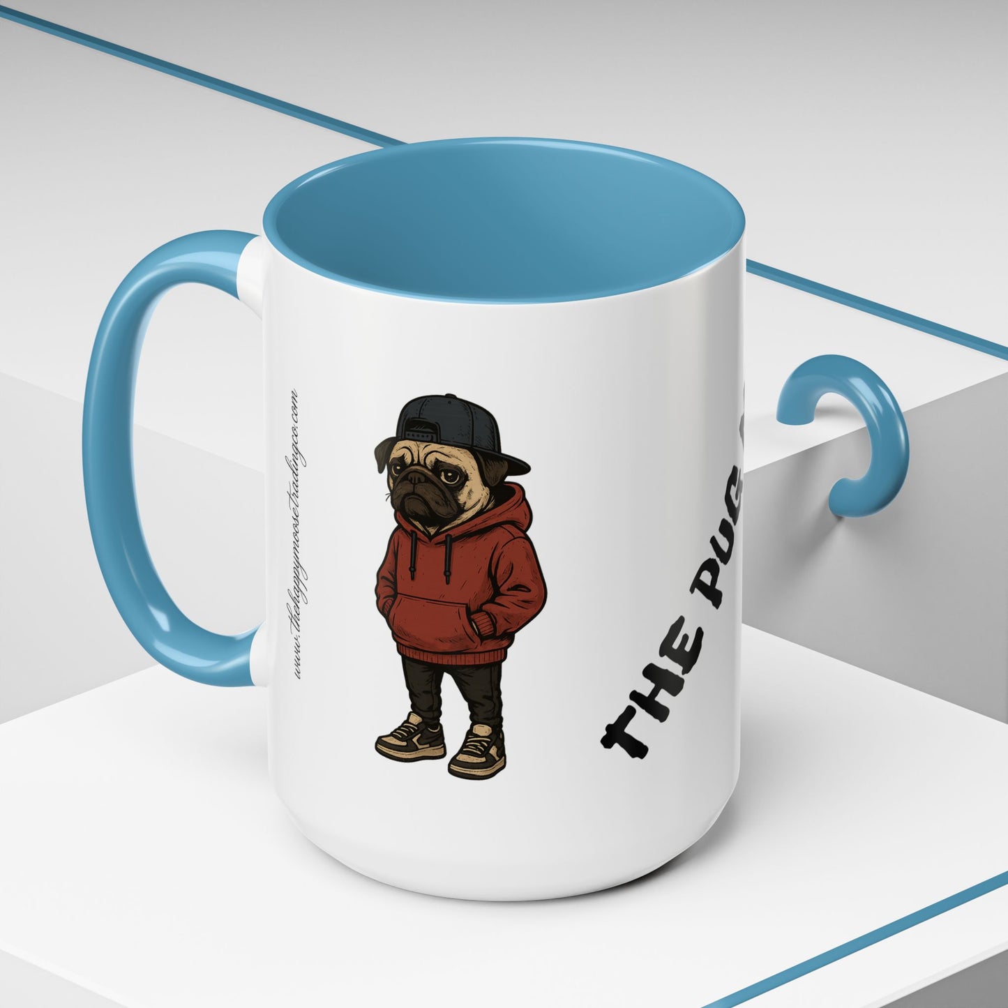 The Pug Mug Accent Coffee Mug — Cute Pug Cartoon Gift (11/15oz)