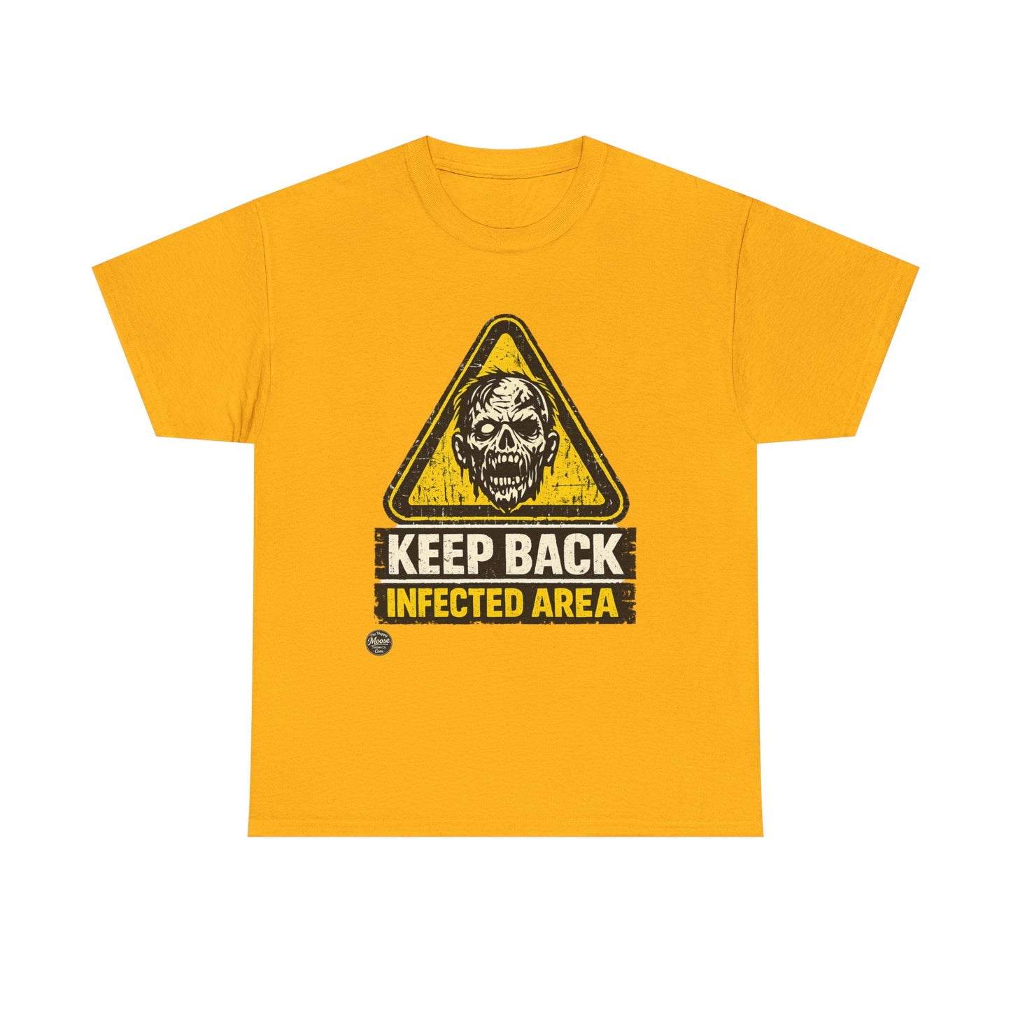Zombie Warning Tee — "Keep Back Infected Area" Graphic T-Shirt