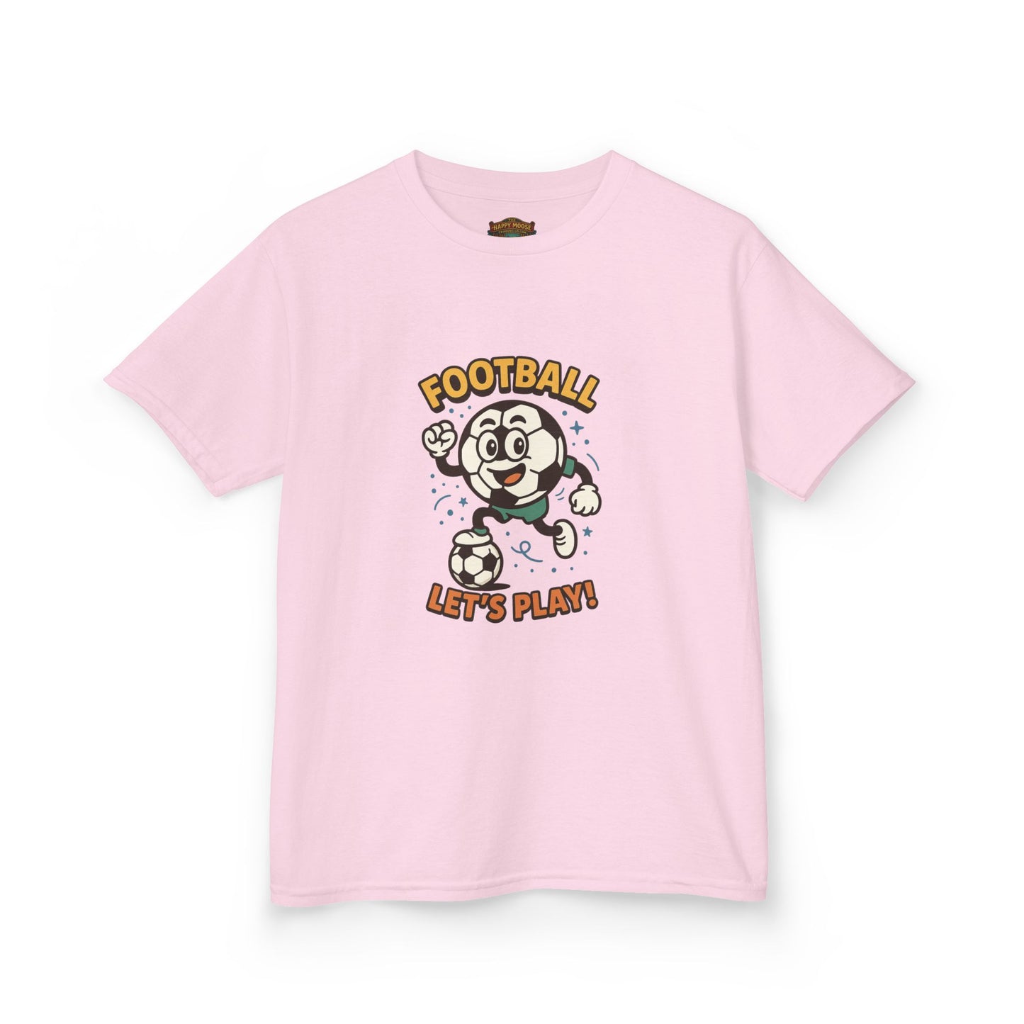 Kids Football Tee — "Football Let's Play" Retro Cartoon Soccer Shirt
