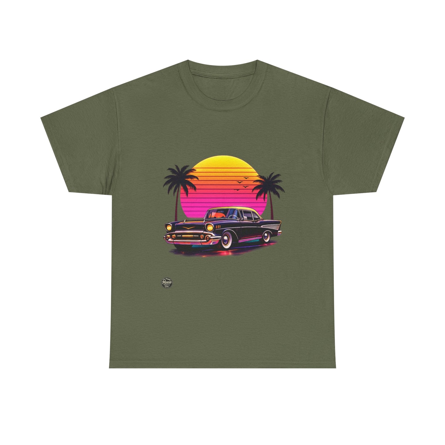 Retro Sunset Classic Car T‑Shirt  EC011