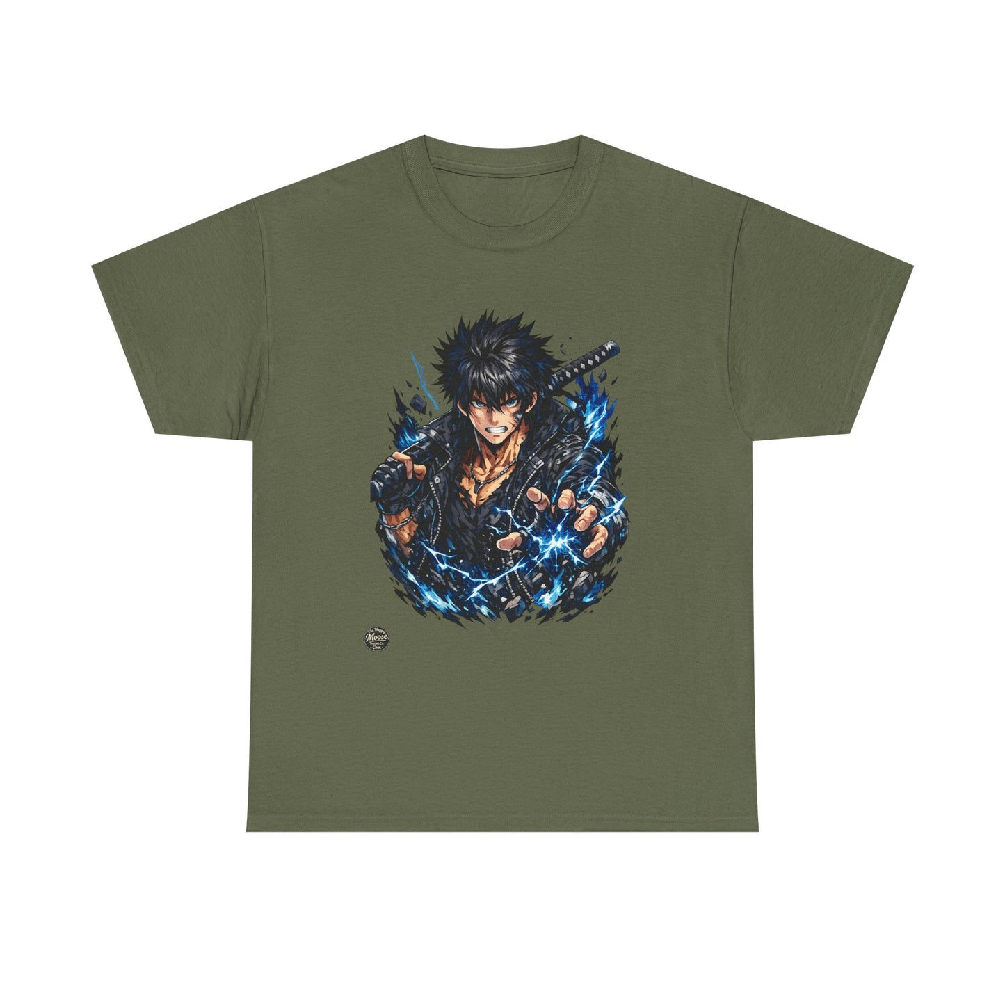 Samurai Warrior Anime Tee — Fierce Swordfighter Graphic T-Shirt #E005