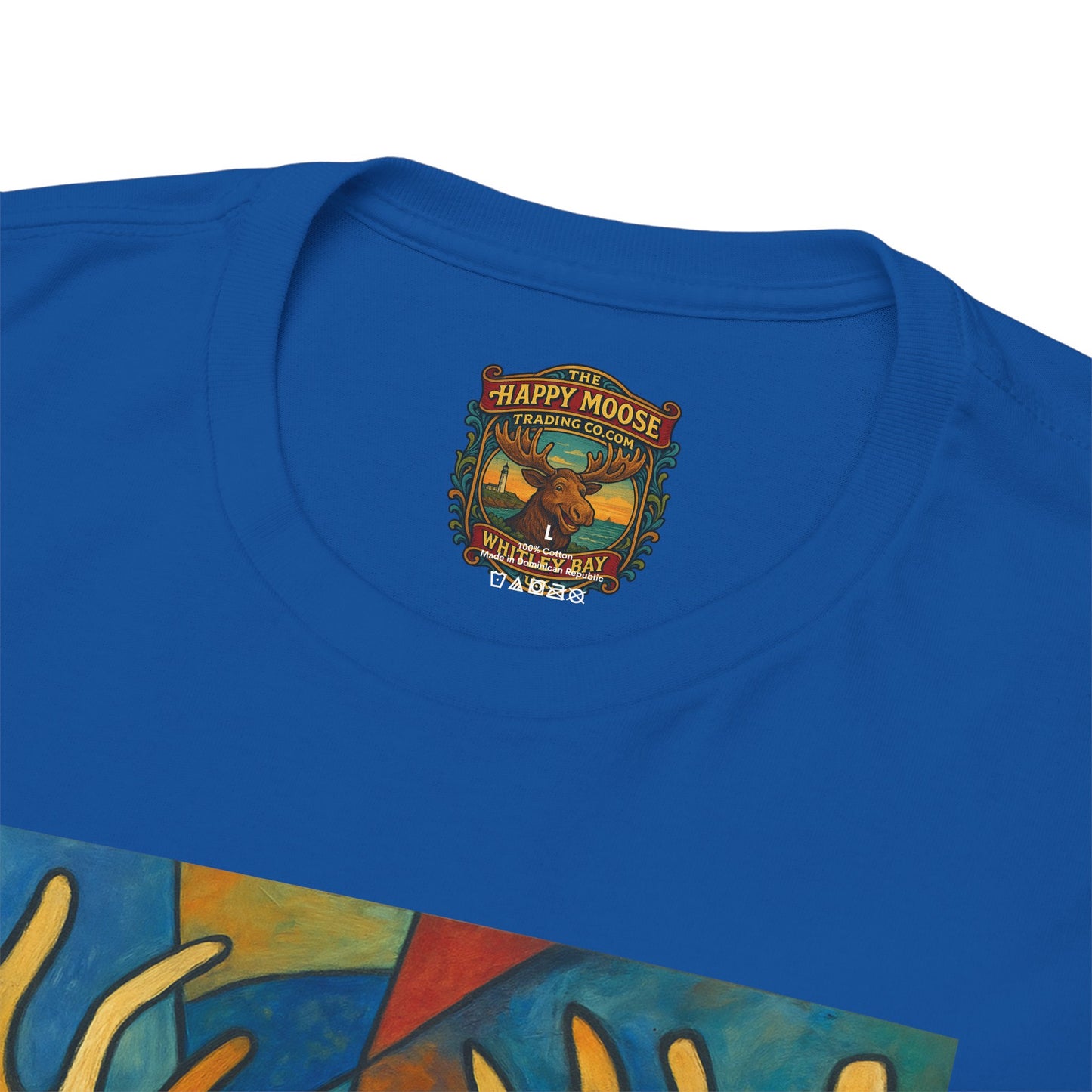 Picasso Moose T‑Shirt — Colorful Geometric Woodland Art Tee