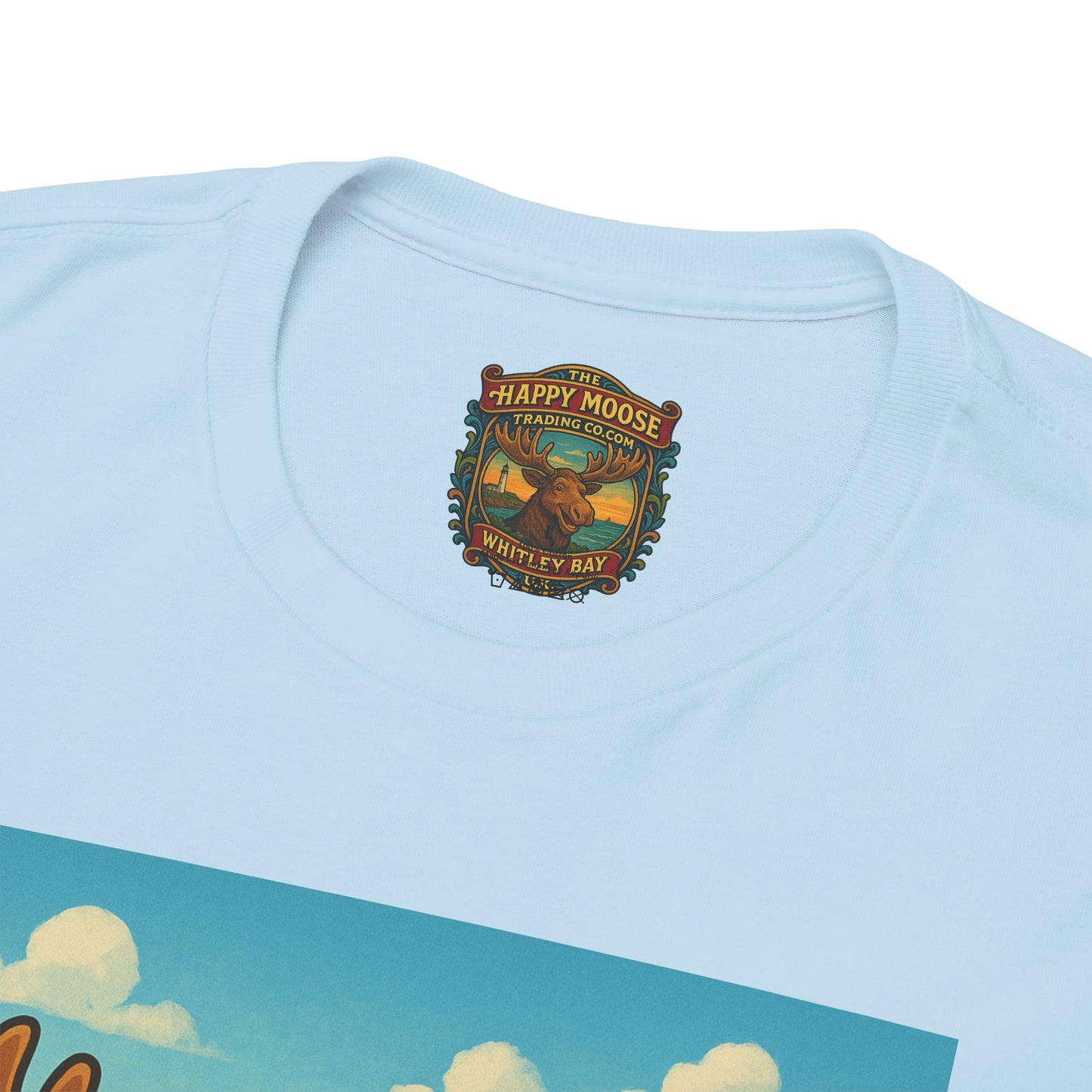 Happy Moose Motorcycle T-Shirt | Vintage Biker Moose Illustration