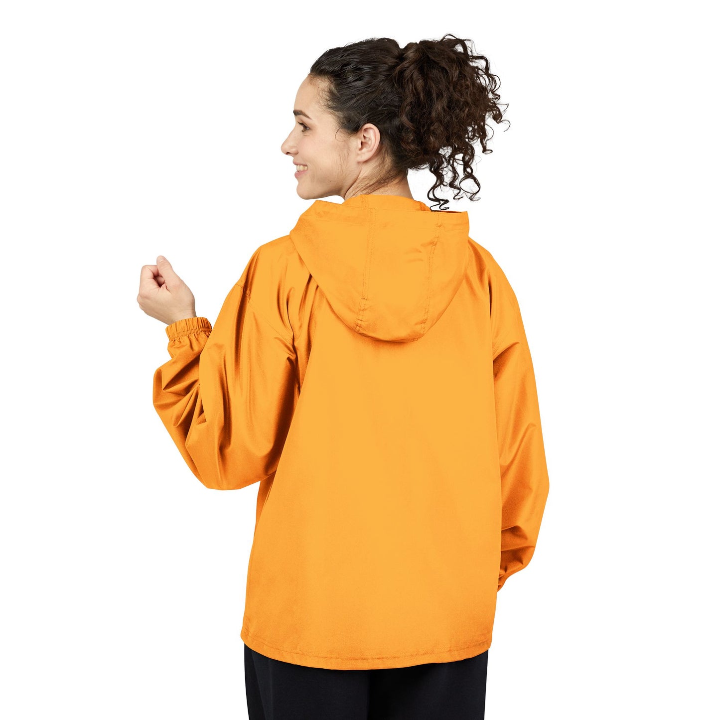 Yellow Packable Anorak Jacket — Small Green Crest Chest Logo