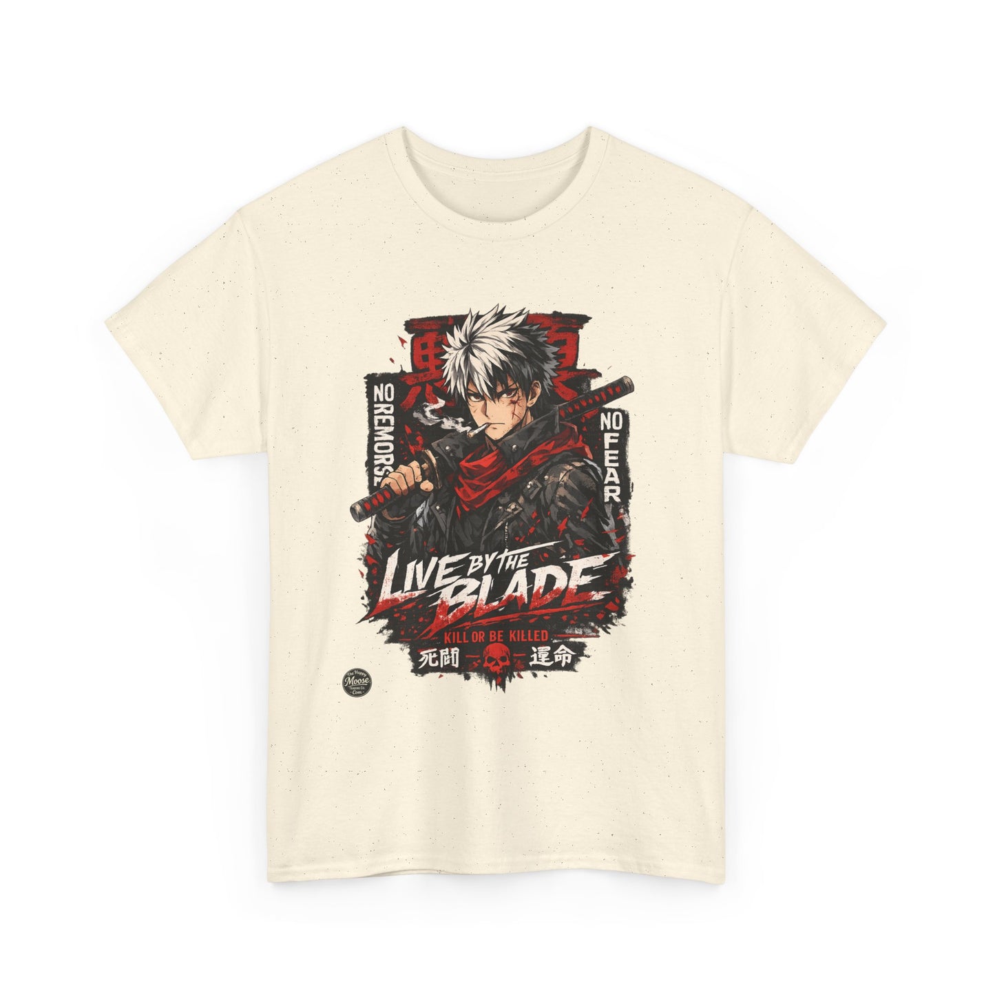 Live by the Blade Anime Tee — Samurai Sword Graphic T-Shirt #E003
