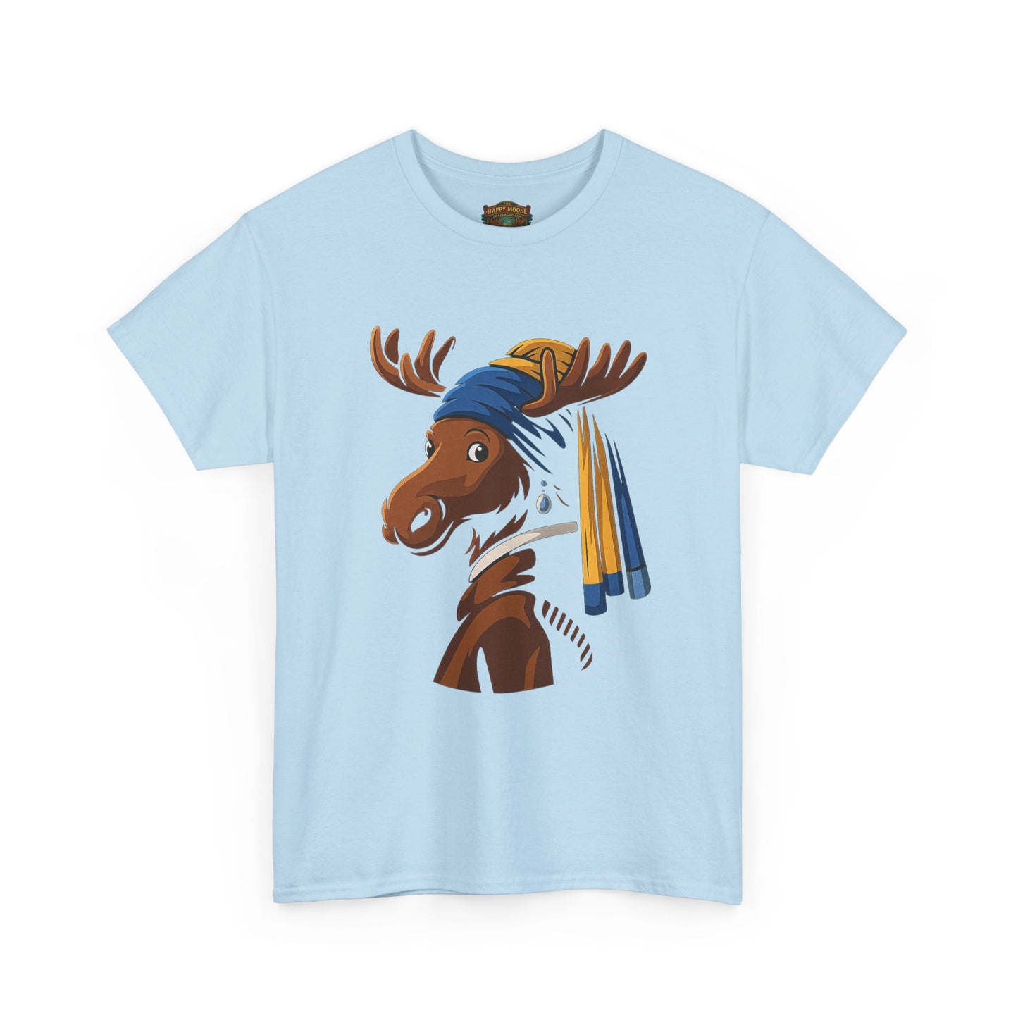 The Moose With The Pearl Earring Graphic Tee — Playful Moose with Headwrap T-Shirt