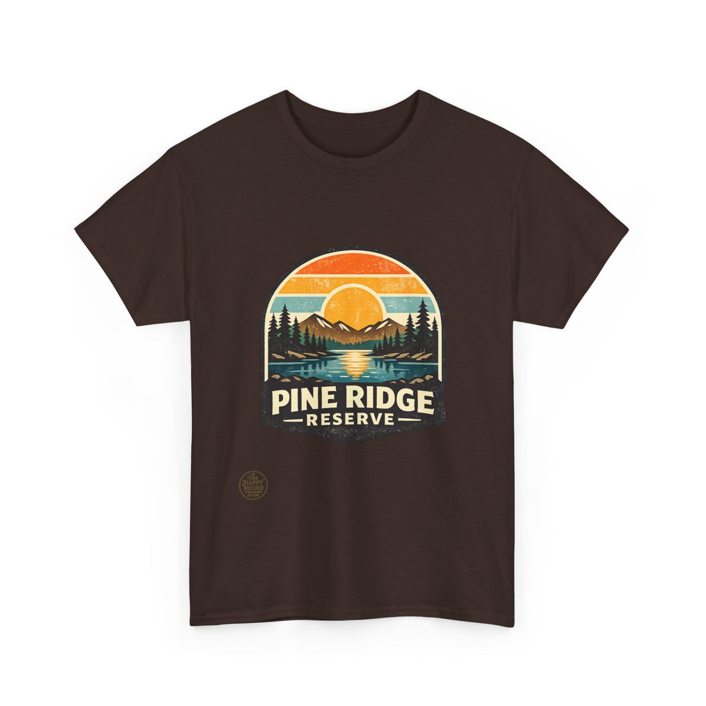 Pine Ridge Reserve TShirt — Vintage Sunset Mountain Camping T-Shirt