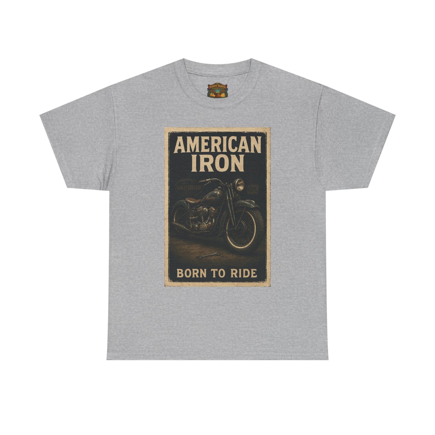 American Iron motorcycle poster Tee | Born to Ride vintage biker graphic T-Shirt