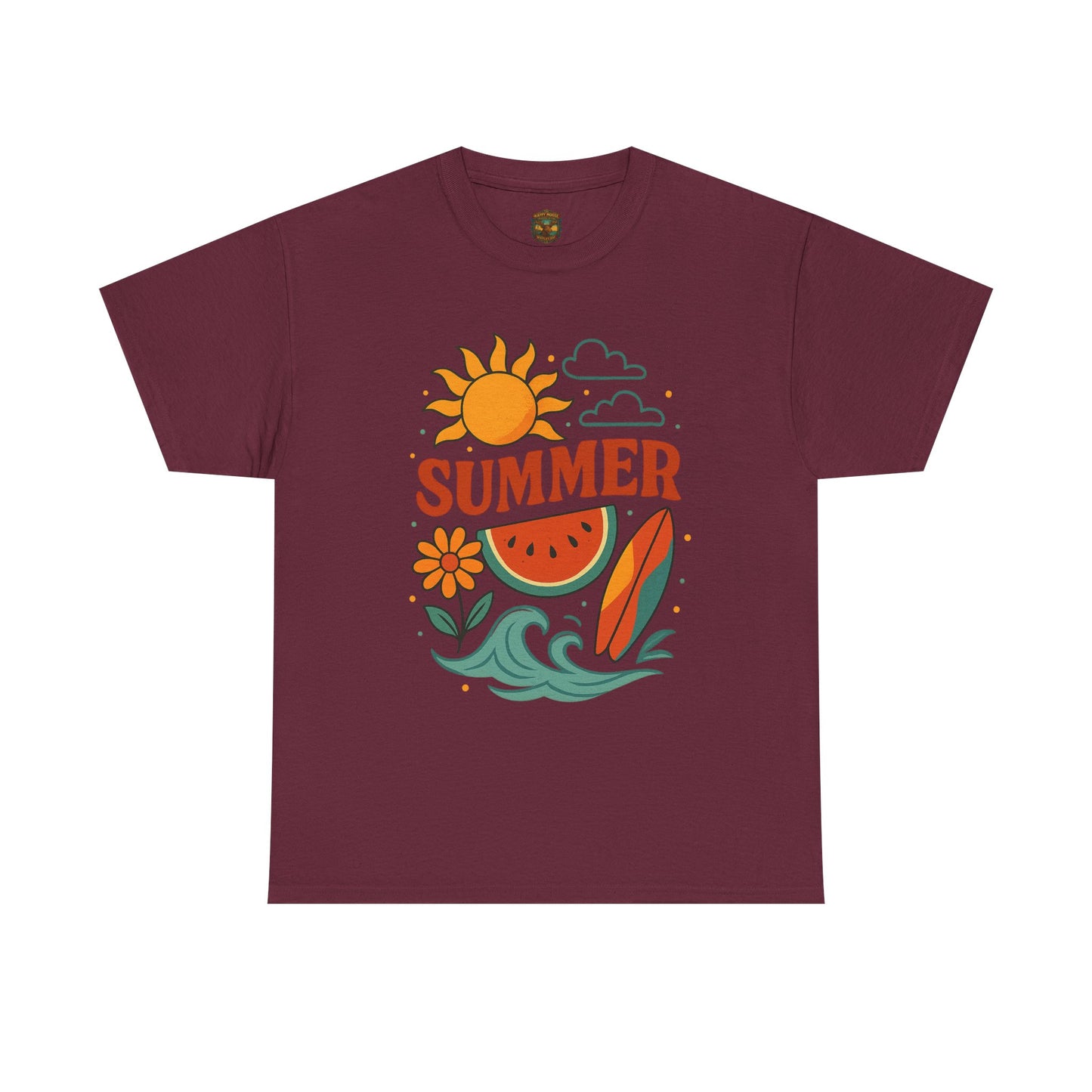Summer Beach Tee | Surf Waves Palm Tree Graphic