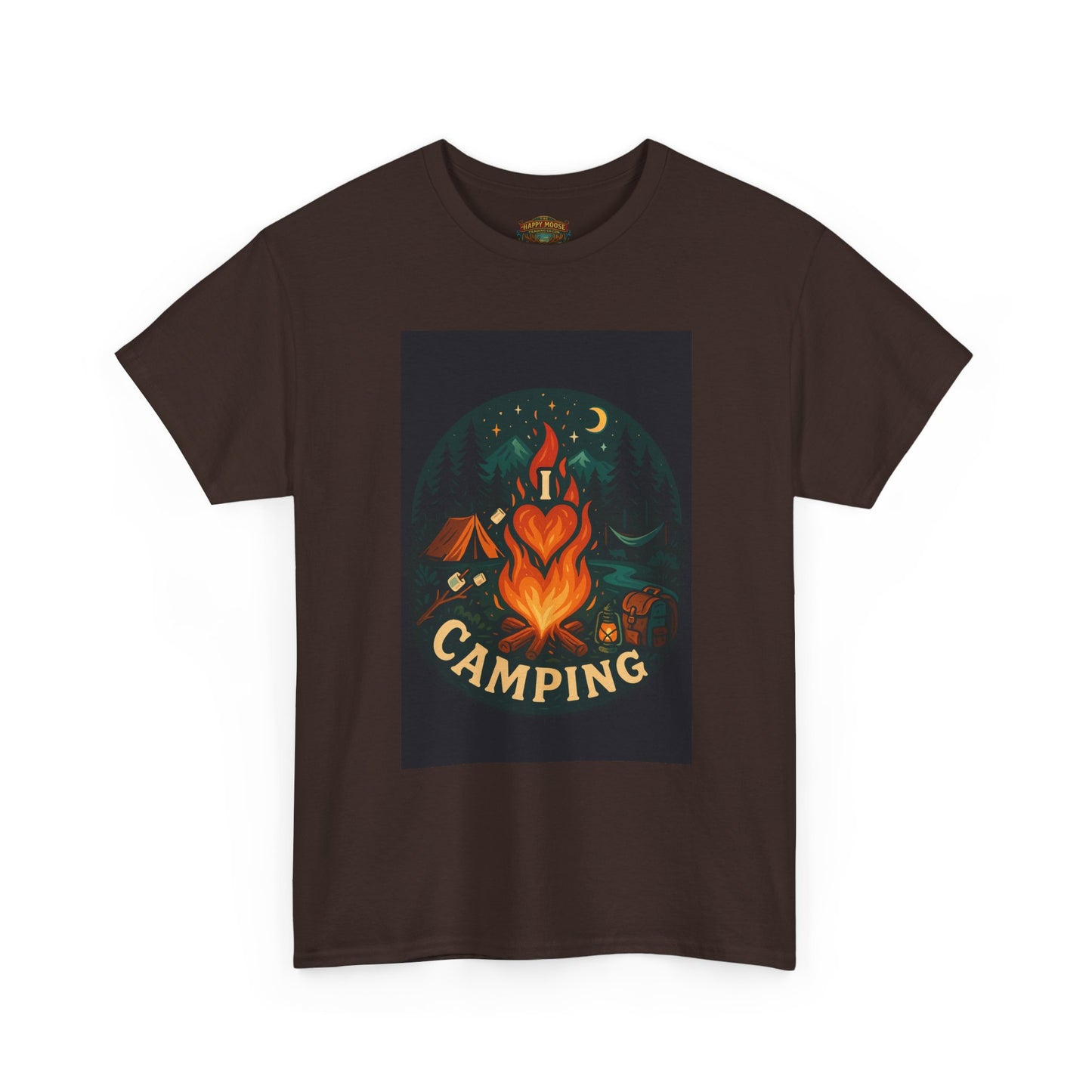 Camping Heart Campfire T-Shirt | Outdoor Adventure Graphic Tee