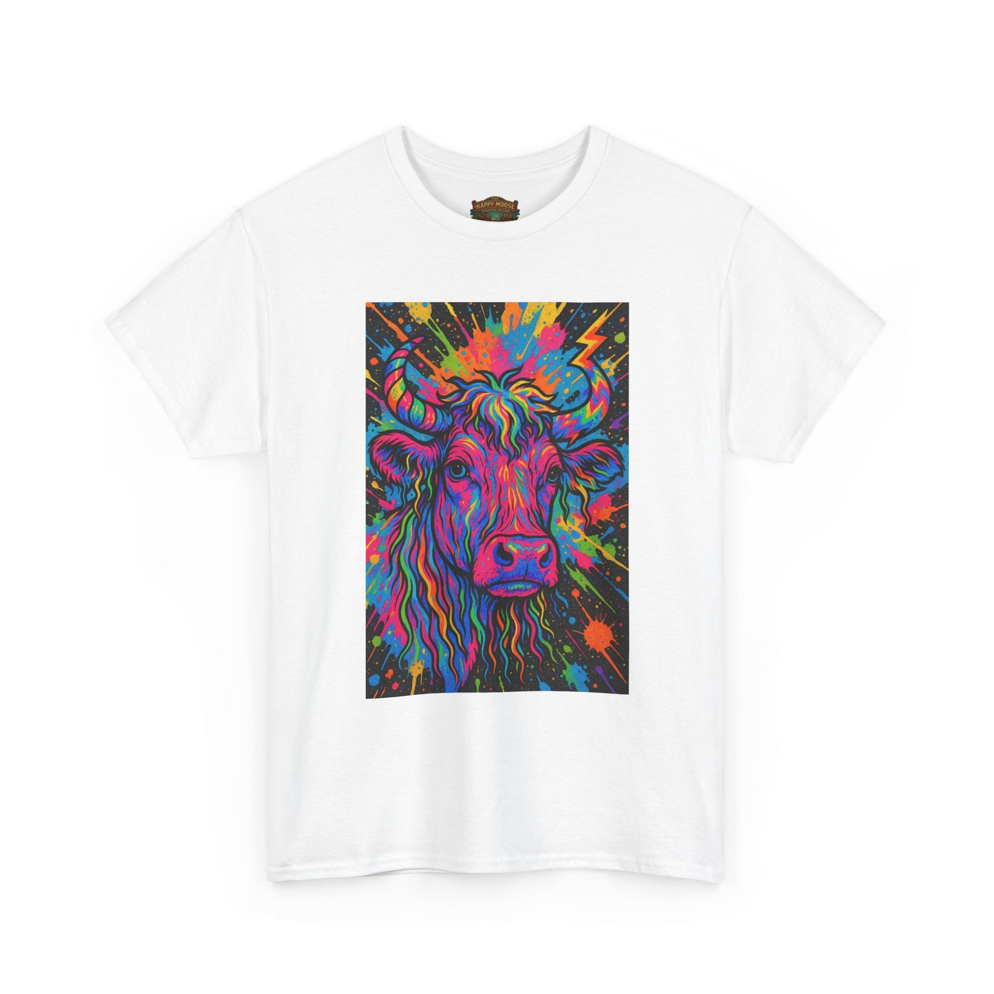 Psychedelic Highland Cow T-Shirt | Retro Rainbow Cow Art 4