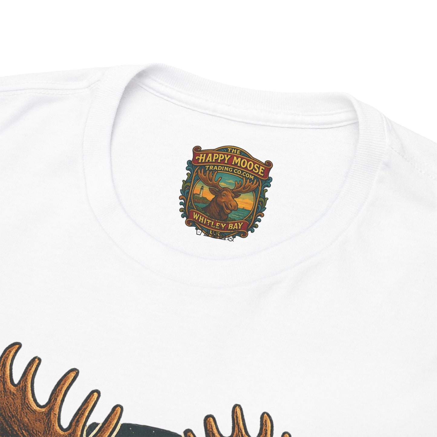 Running Moose Graphic Tee - Retro Sunset Jogging Animal Fitness Shirt