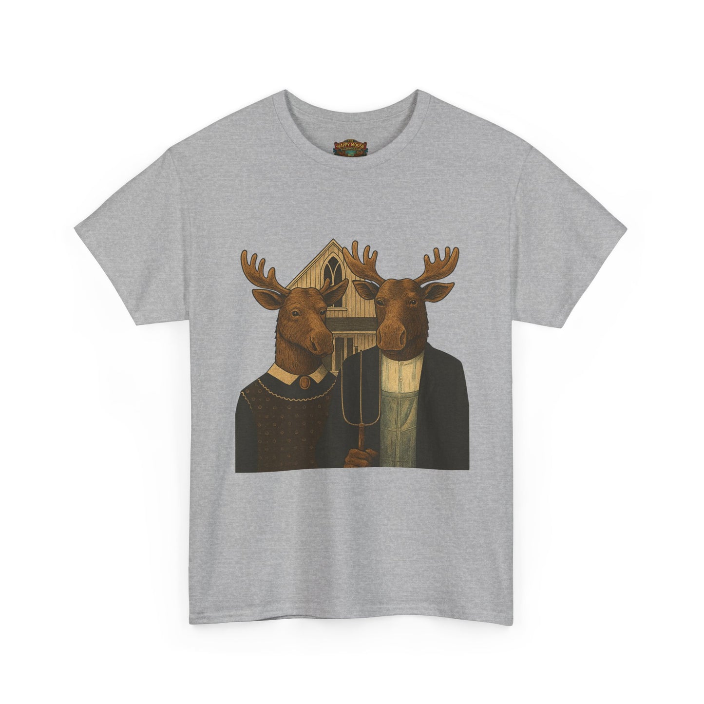 Moose Portrait T-Shirt — Vintage Animal Couple Graphic Tee