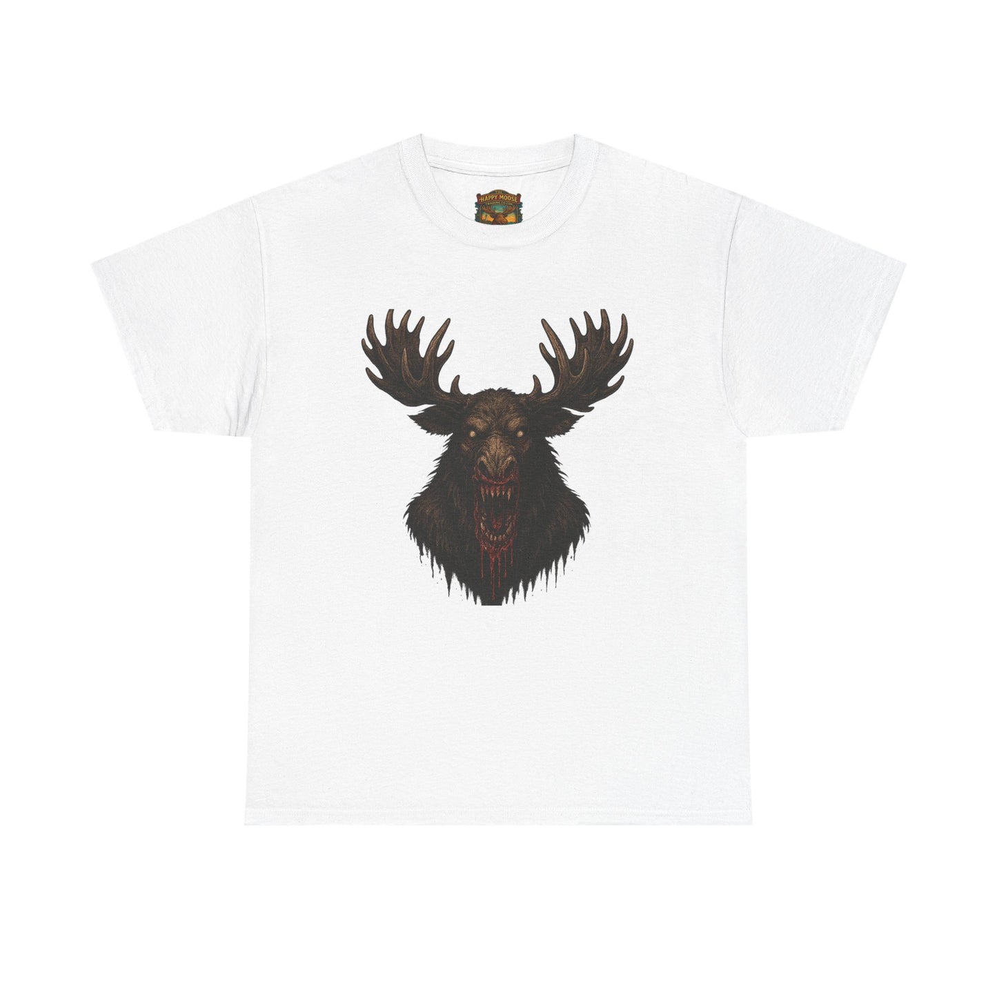 Moose Skull Graphic Tee — Dark Forest Horror Antler Shirt