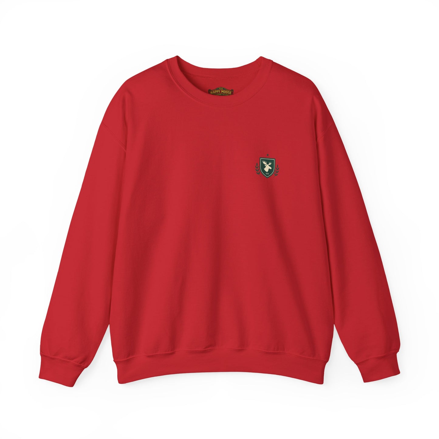 Embroidered Crest Crewneck Sweatshirt — Minimal Vintage Shield Logo