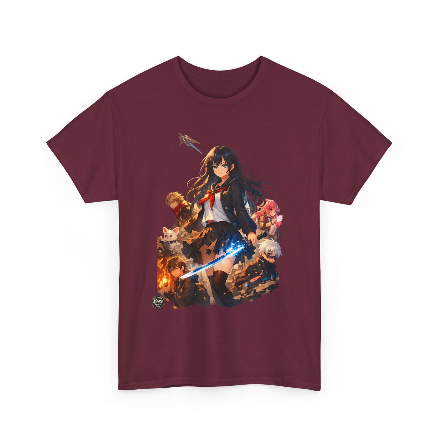 Anime Fantasy Heroine T-Shirt — Sword & Crew Art Tee #E008