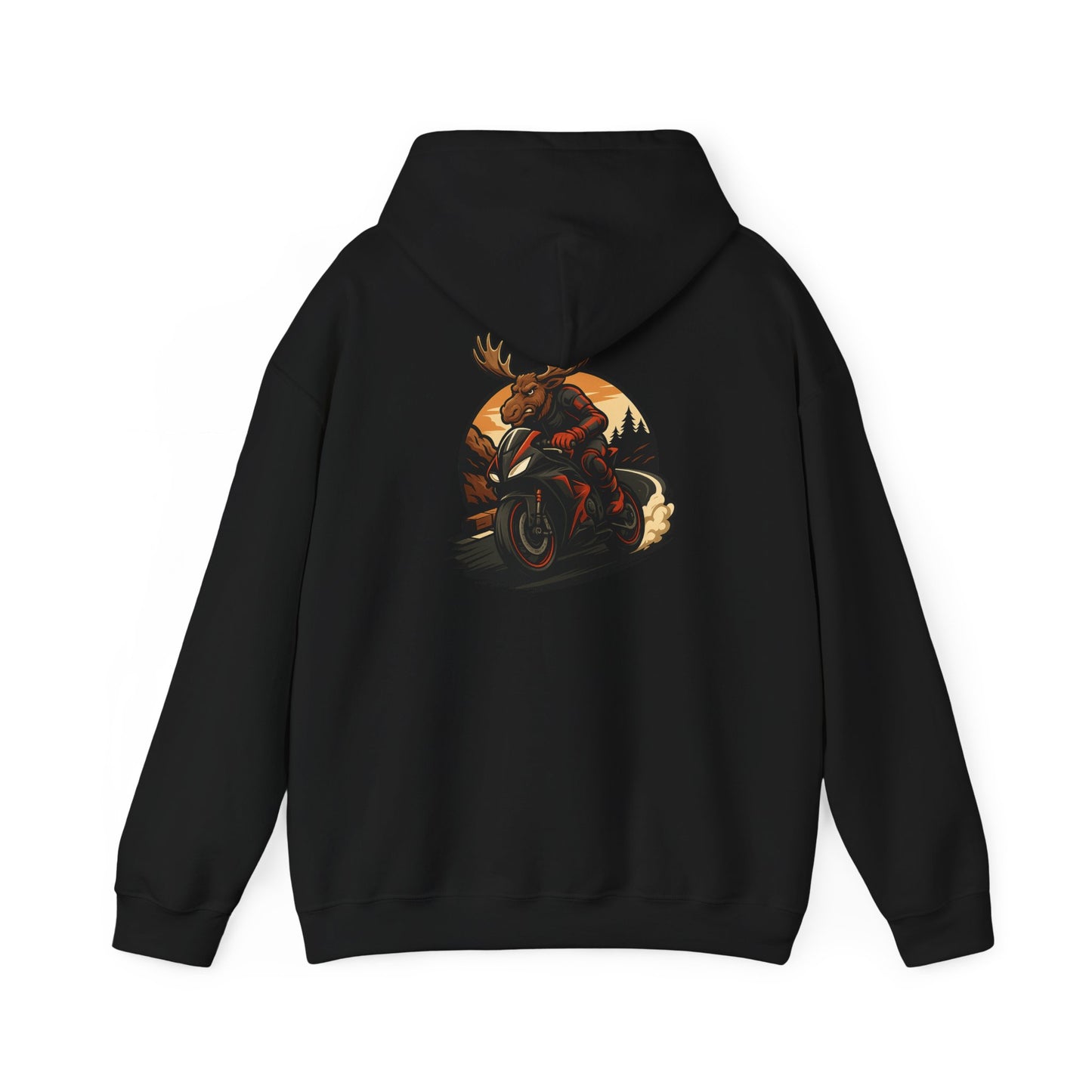 Moose Rider Hoodie — Vintage Motorcycle Graphic Sweatshirt