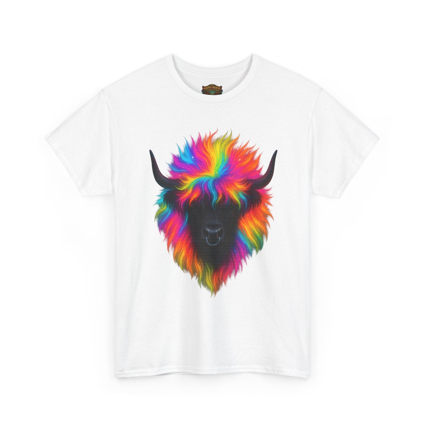 Rainbow Buffalo T-Shirt — Colorful Neon Bison Graphic Tee