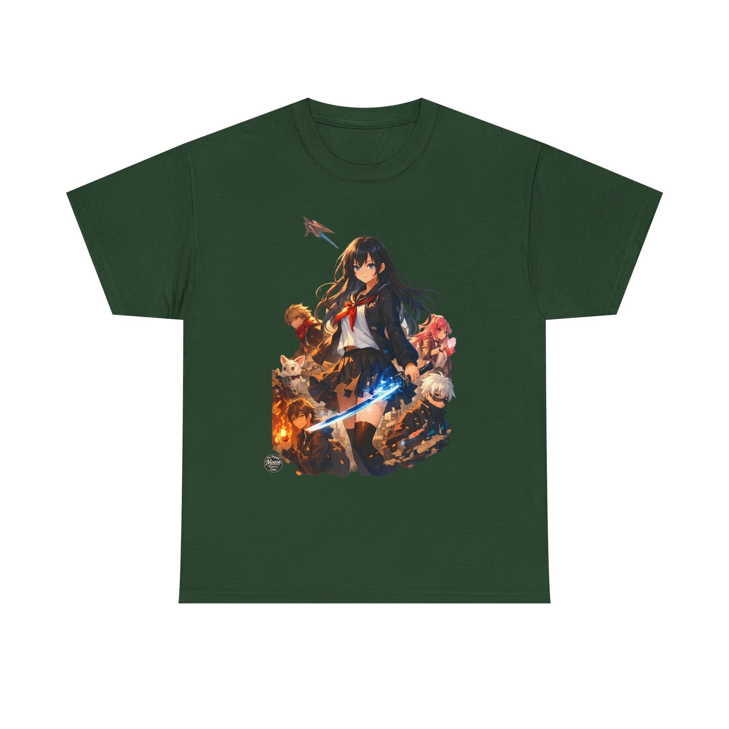 Anime Fantasy Heroine T-Shirt — Sword & Crew Art Tee #E008