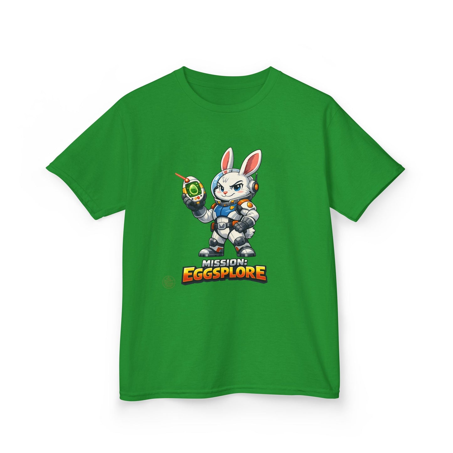 Kids Tee — 'Eggsplore' Bunny Space Explorer Graphic Shirt