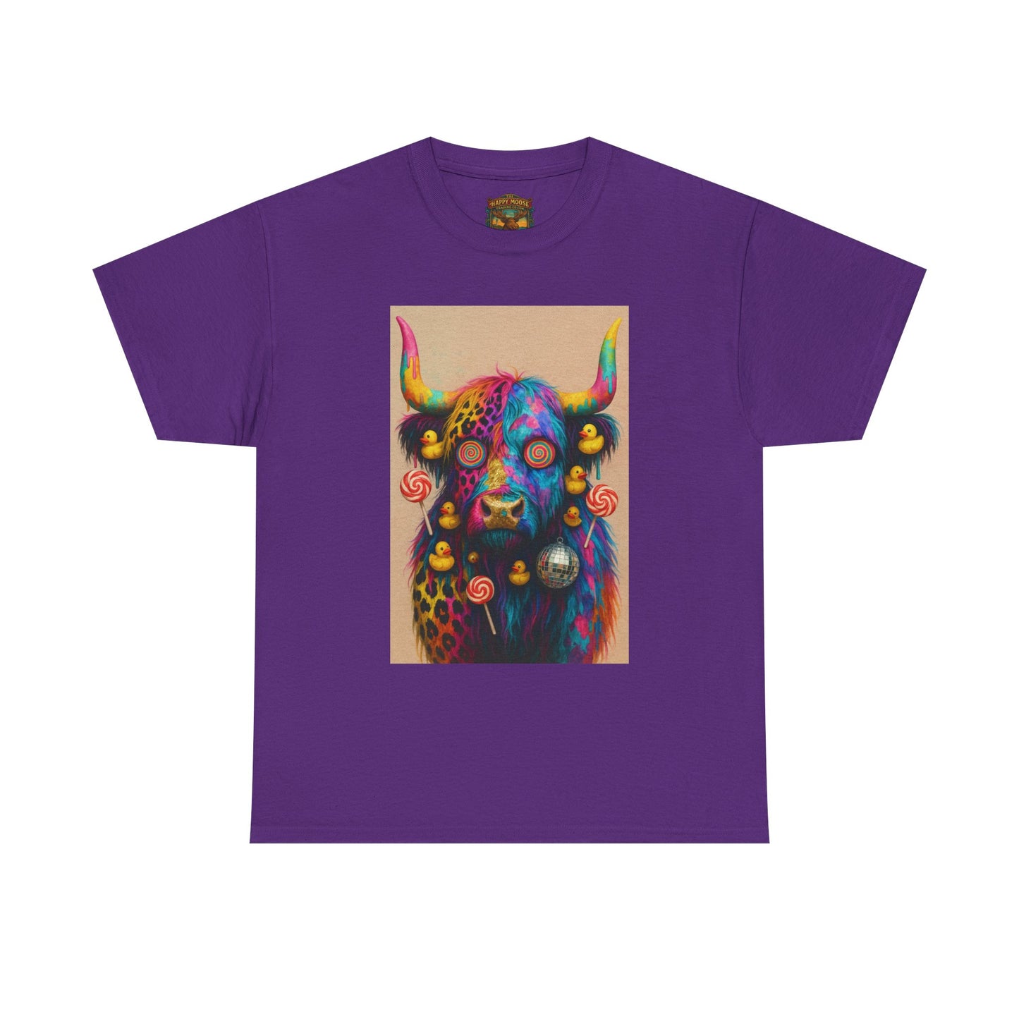 Psychedelic Highland Cow T-Shirt | Retro Rainbow Cow Art 6