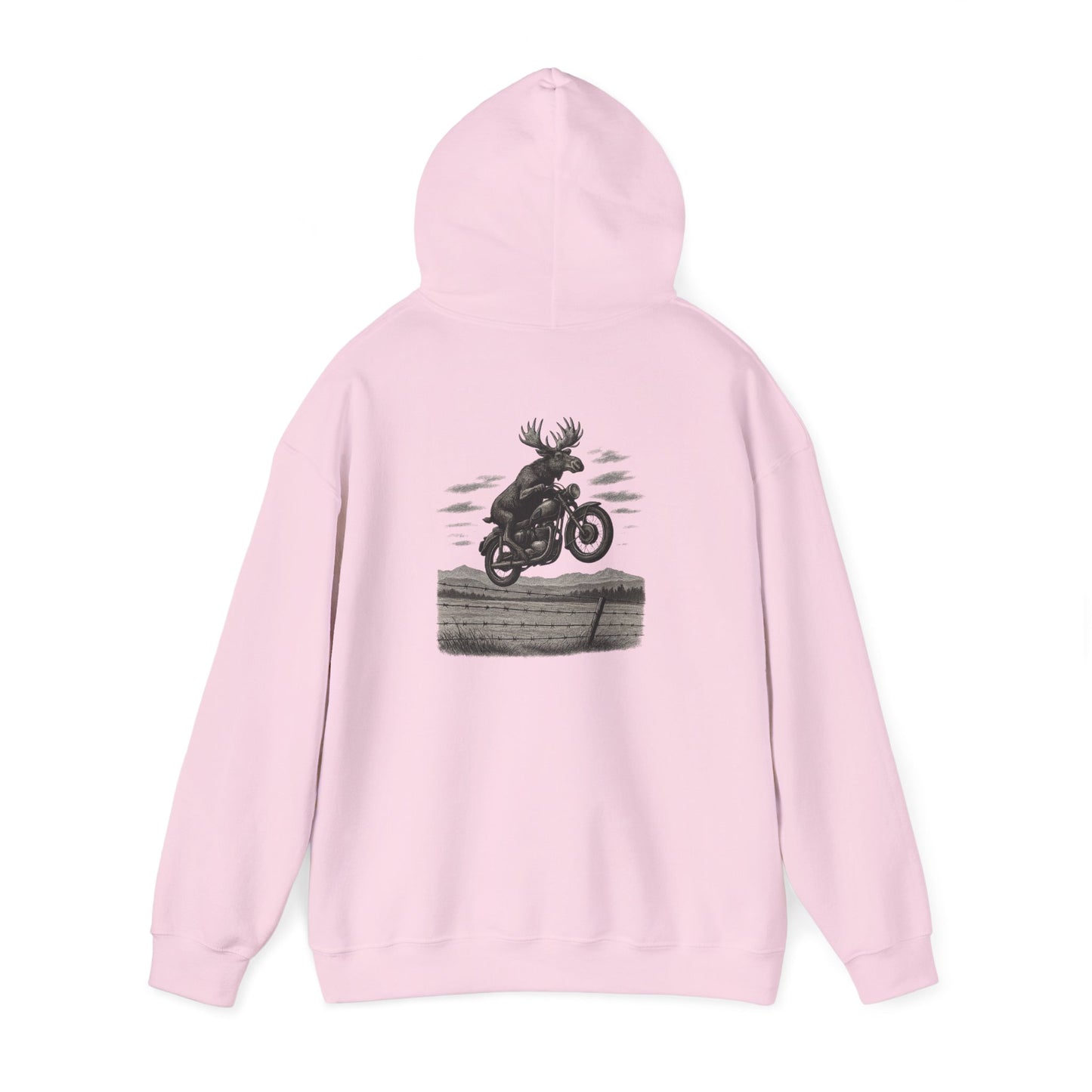 Great Moose Escape Hoodie - Vintage Biker Graphic Sweatshirt