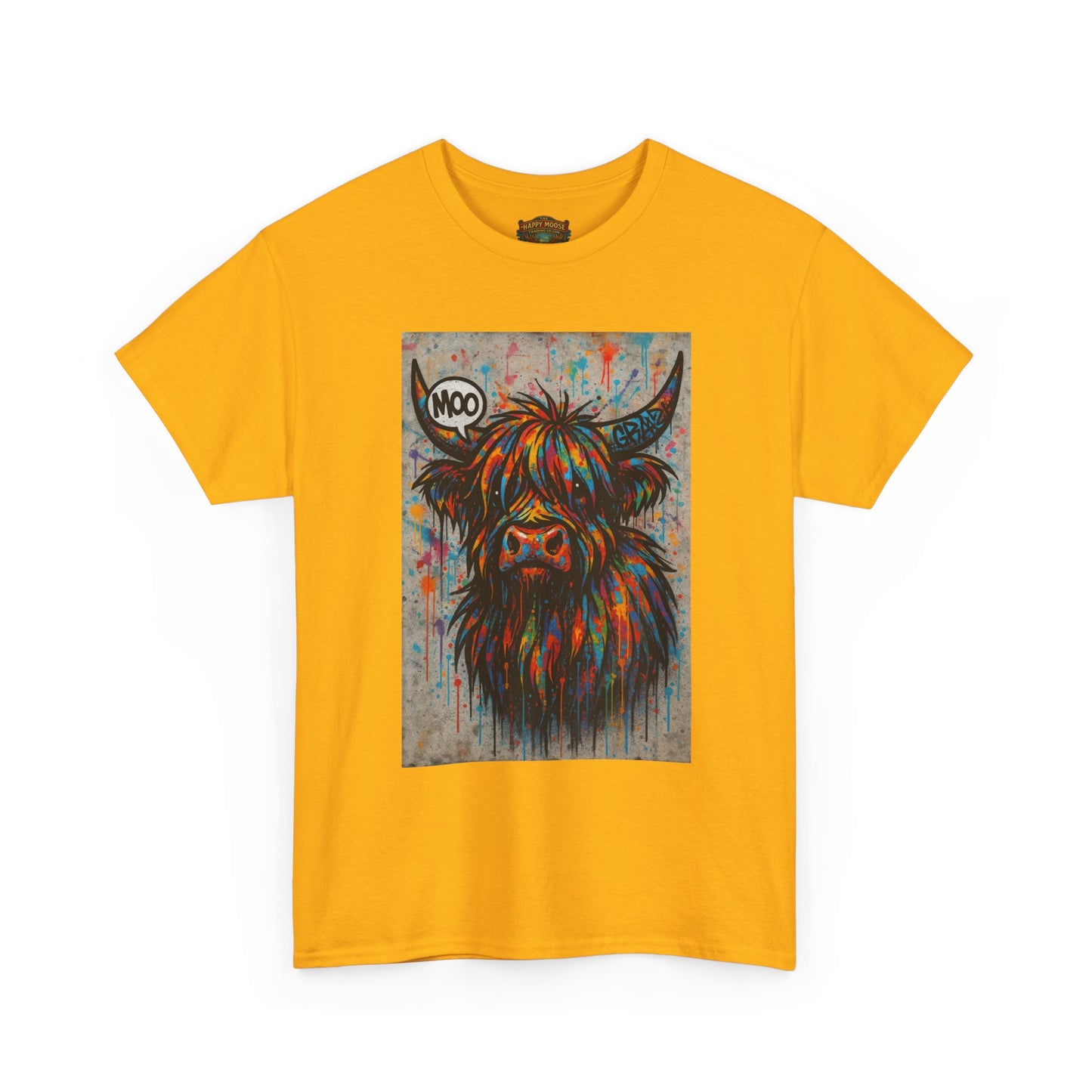 Psychedelic Highland Cow T-Shirt | Retro Rainbow Cow Art 7