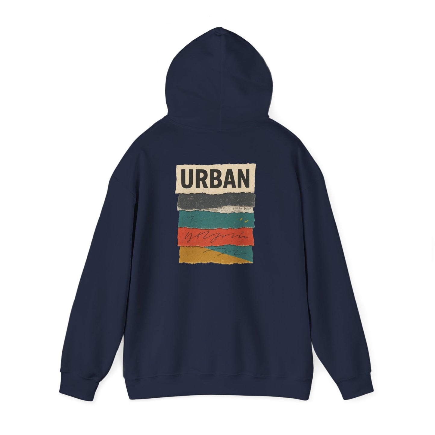 Hoodie — Retro 'Urban' Striped Vintage Paint-Texture Pullover
