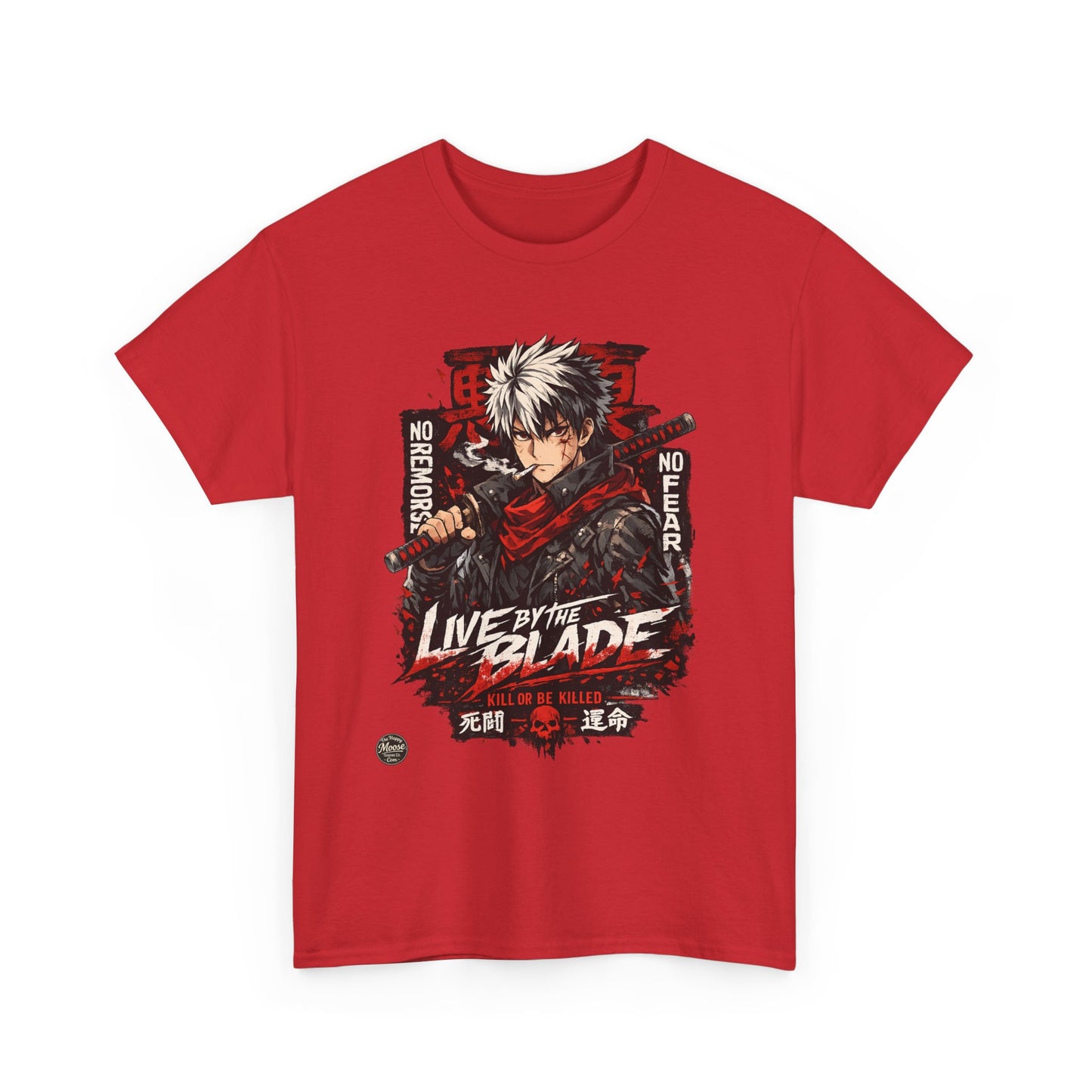 Live by the Blade Anime Tee — Samurai Sword Graphic T-Shirt #E003