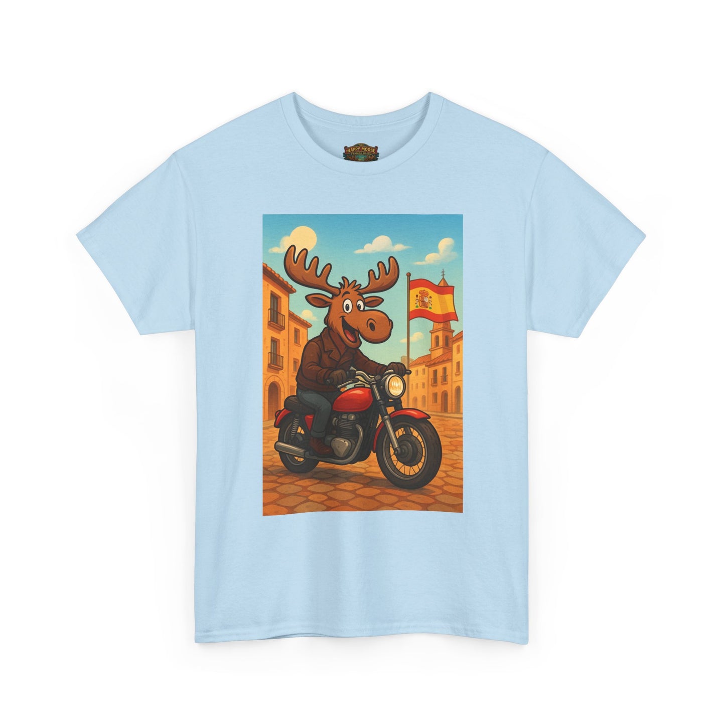Happy Moose on a Motorcycle T-Shirt | Vintage Biker Animal Tee