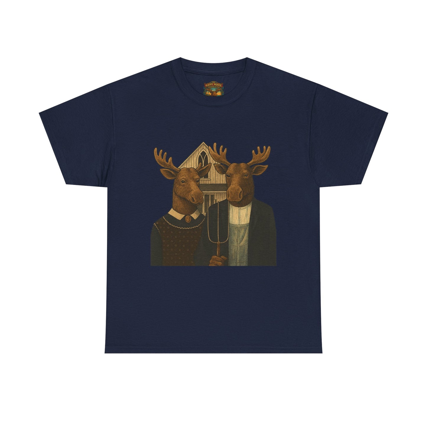 Moose Portrait T-Shirt — Vintage Animal Couple Graphic Tee