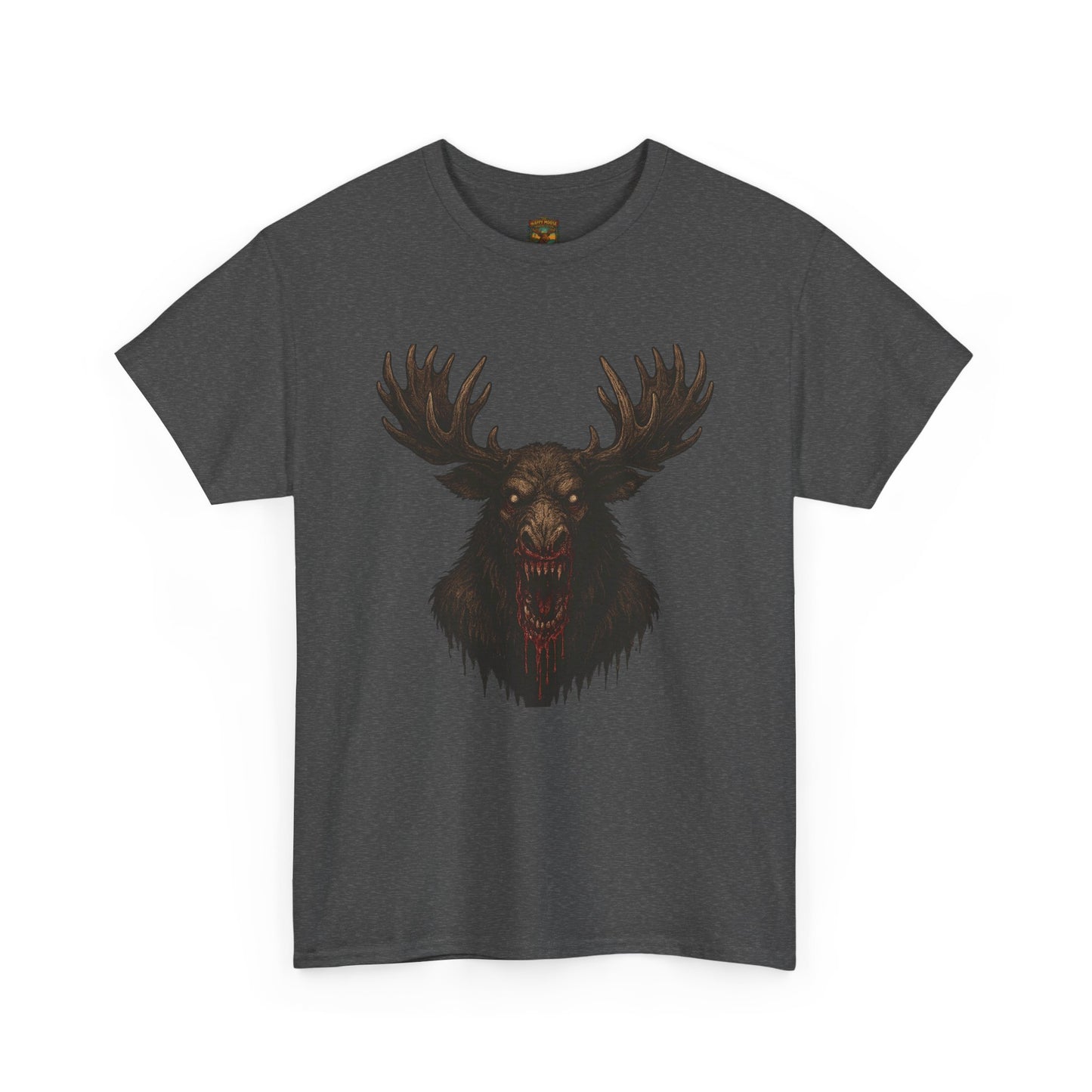 Moose Skull Graphic Tee — Dark Forest Horror Antler Shirt