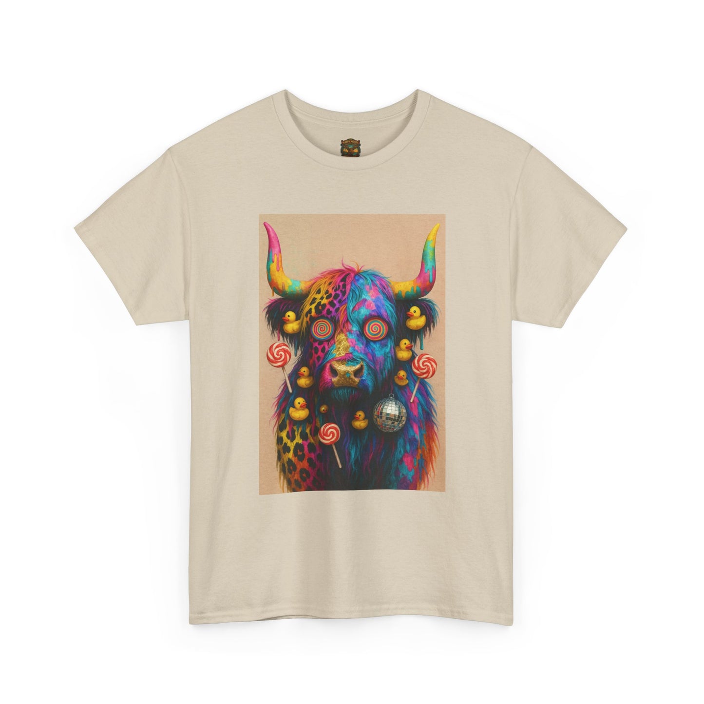 Psychedelic Highland Cow T-Shirt | Retro Rainbow Cow Art 6