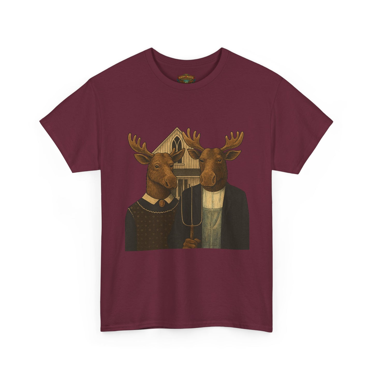 Moose Portrait T-Shirt — Vintage Animal Couple Graphic Tee