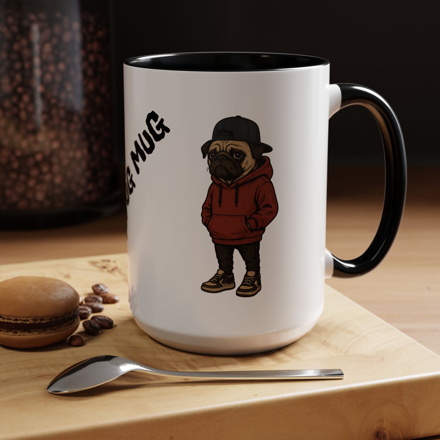 The Pug Mug Accent Coffee Mug — Cute Pug Cartoon Gift (11/15oz)