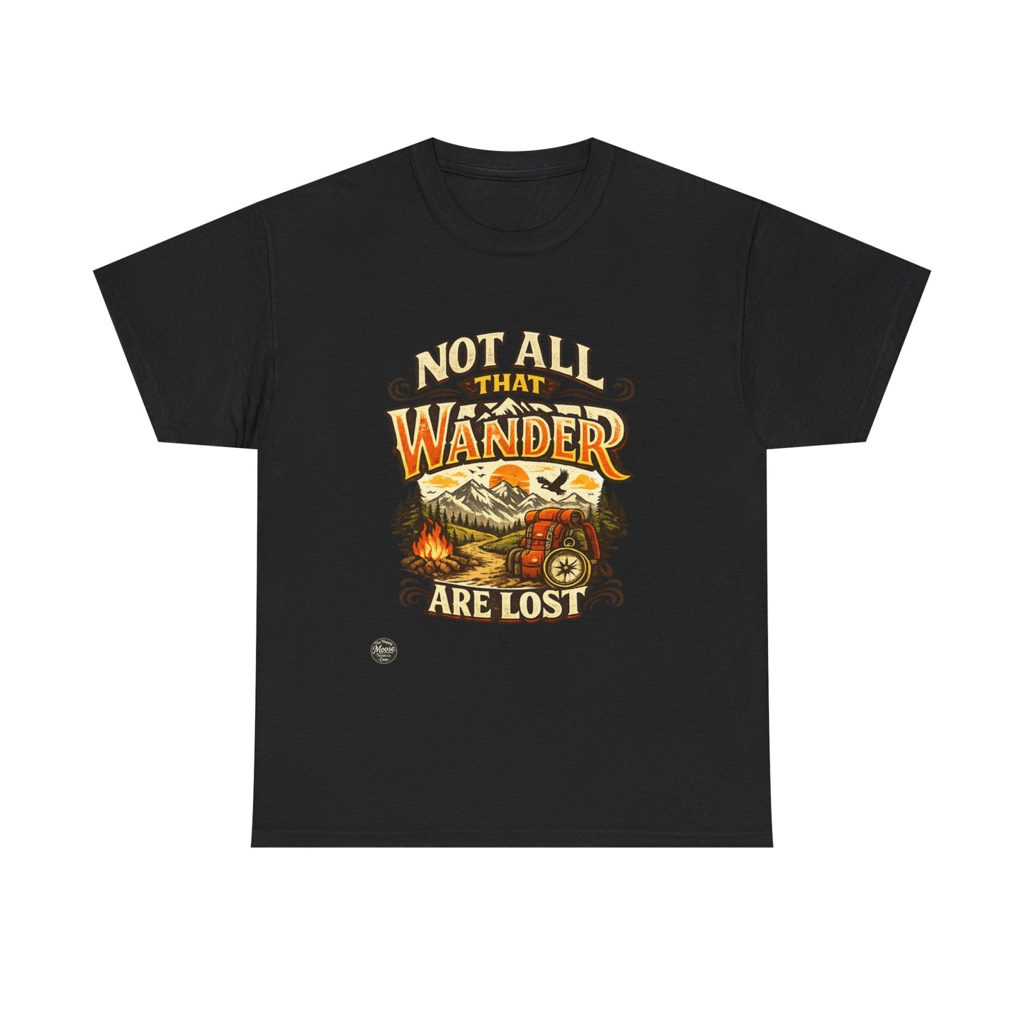 Wander Camper T‑Shirt — "Not All That Wander Are Lost" Adventure Tee