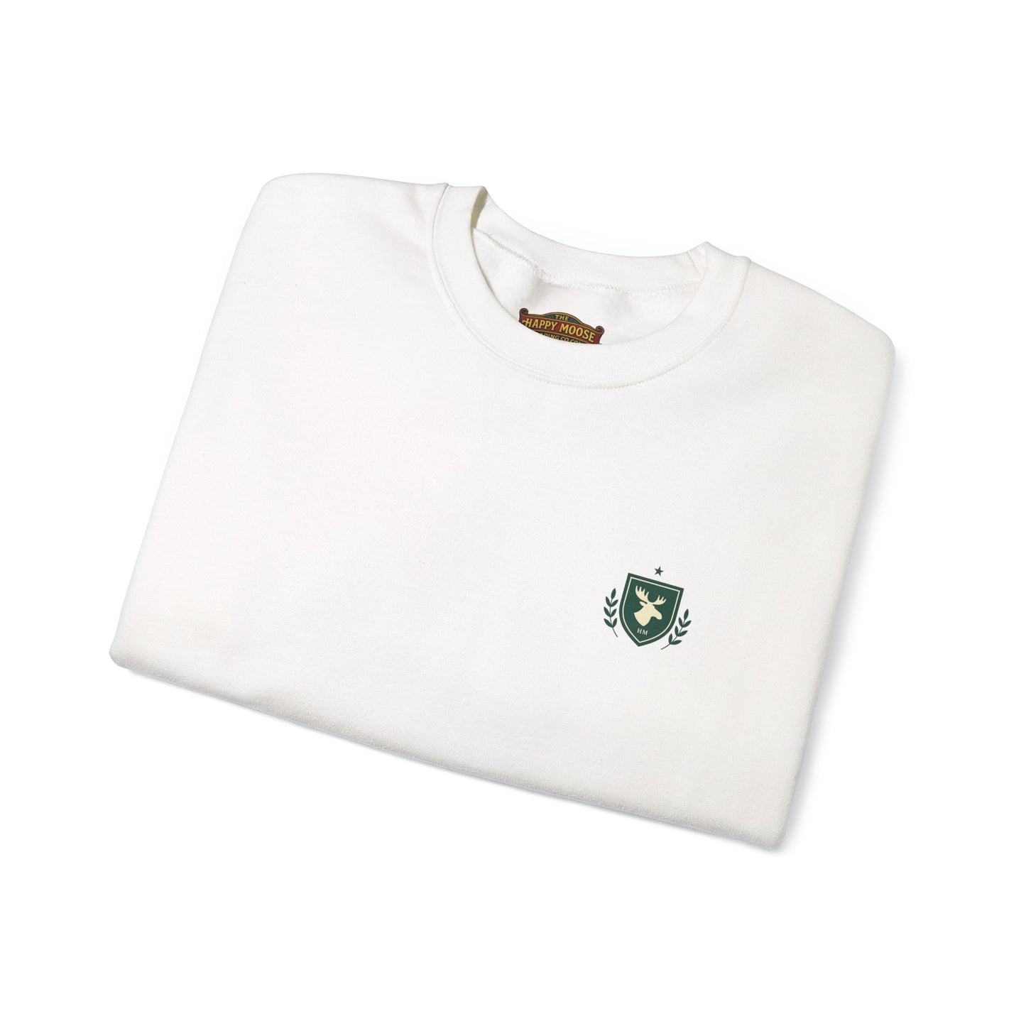 Embroidered Crest Crewneck Sweatshirt — Minimal Vintage Shield Logo