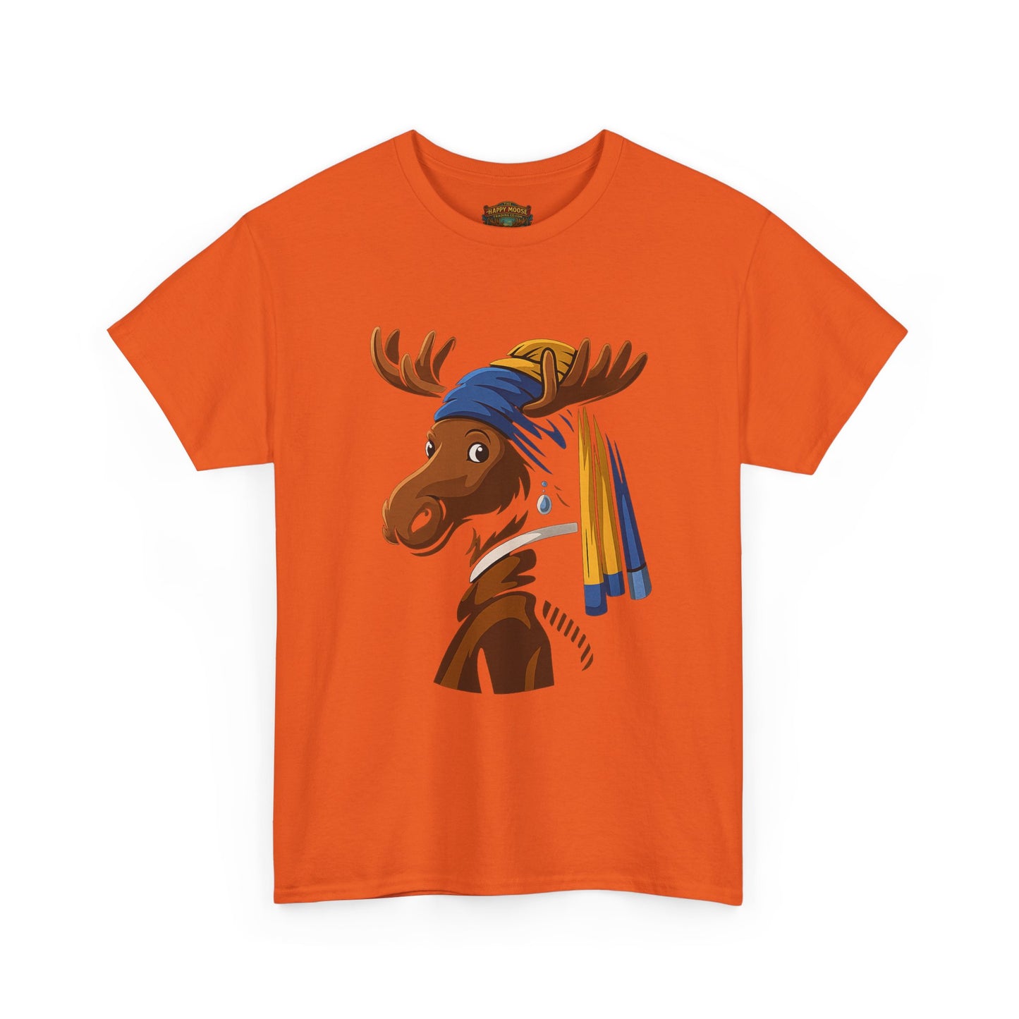 The Moose With The Pearl Earring Graphic Tee — Playful Moose with Headwrap T-Shirt