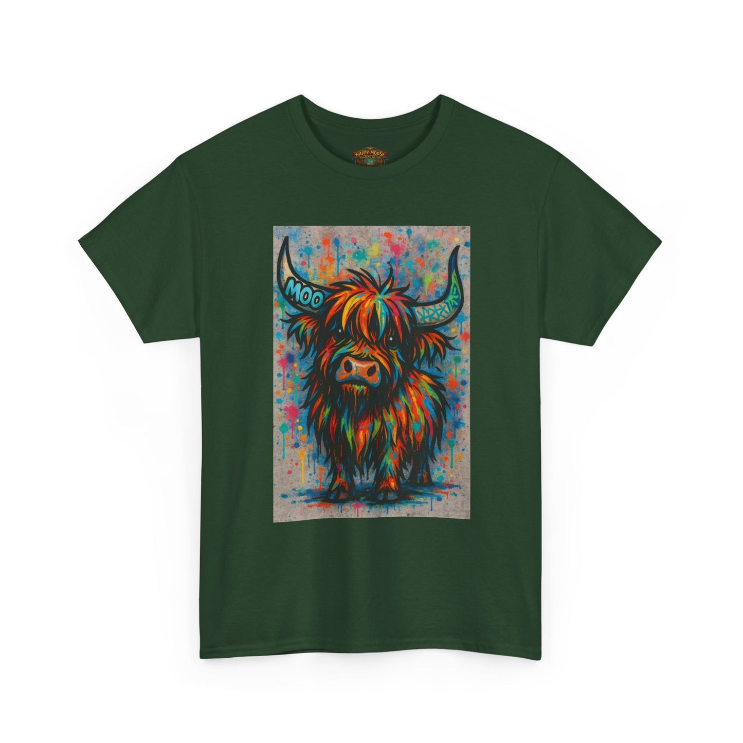 Psychedelic Highland Cow T-Shirt | Retro Rainbow Cow Art 8