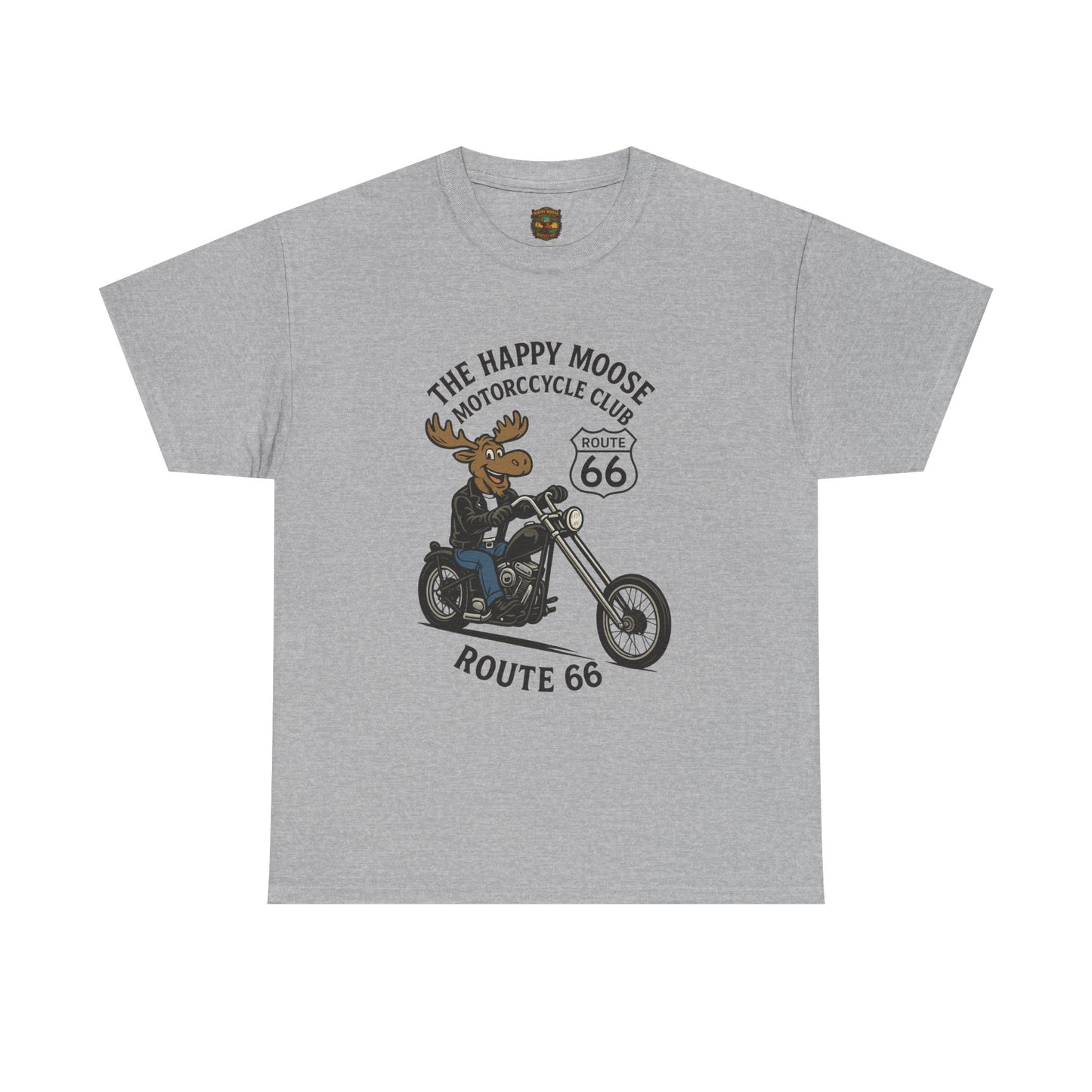 Happy Moose Motorcycle Club Route 66 T-Shirt | Moose Biker Tee
