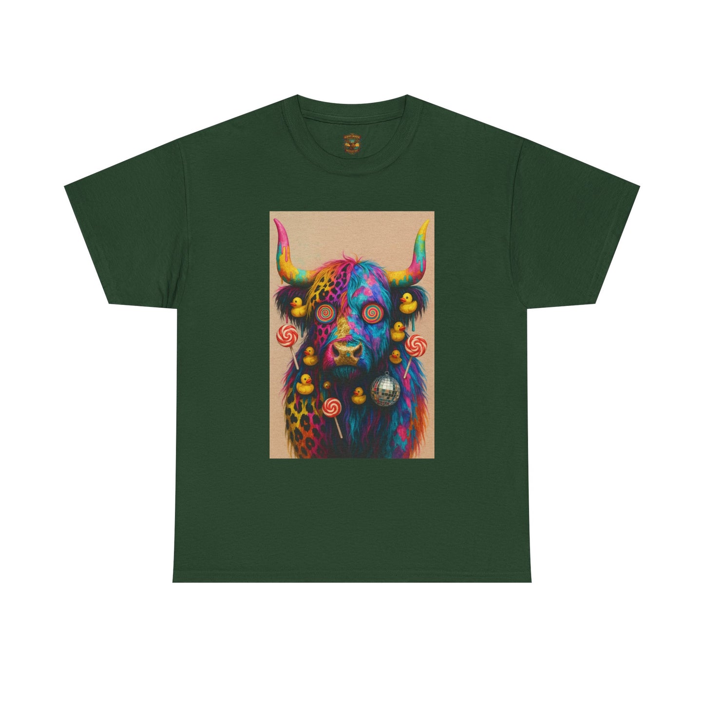 Psychedelic Highland Cow T-Shirt | Retro Rainbow Cow Art 6