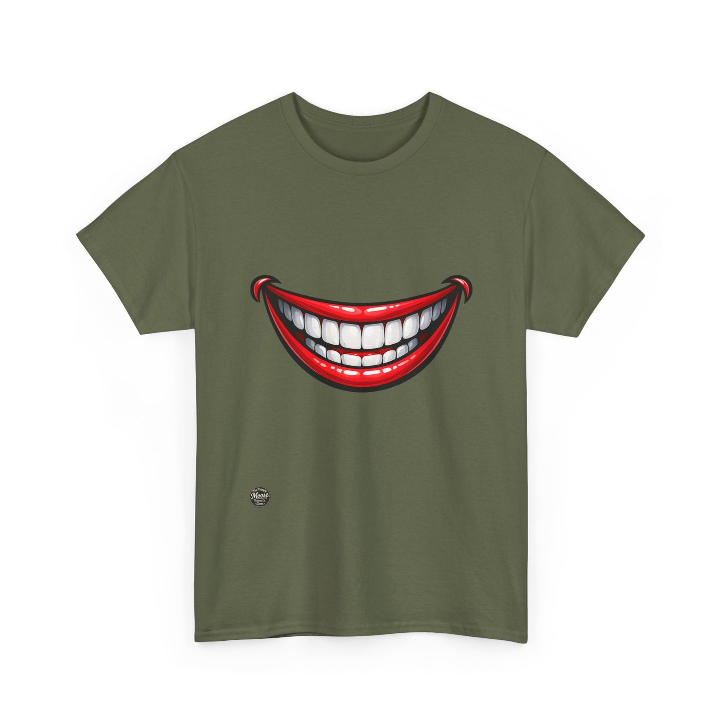Smiling Joker Mouth Tee — Funny Red Grin Graphic T-Shirt
