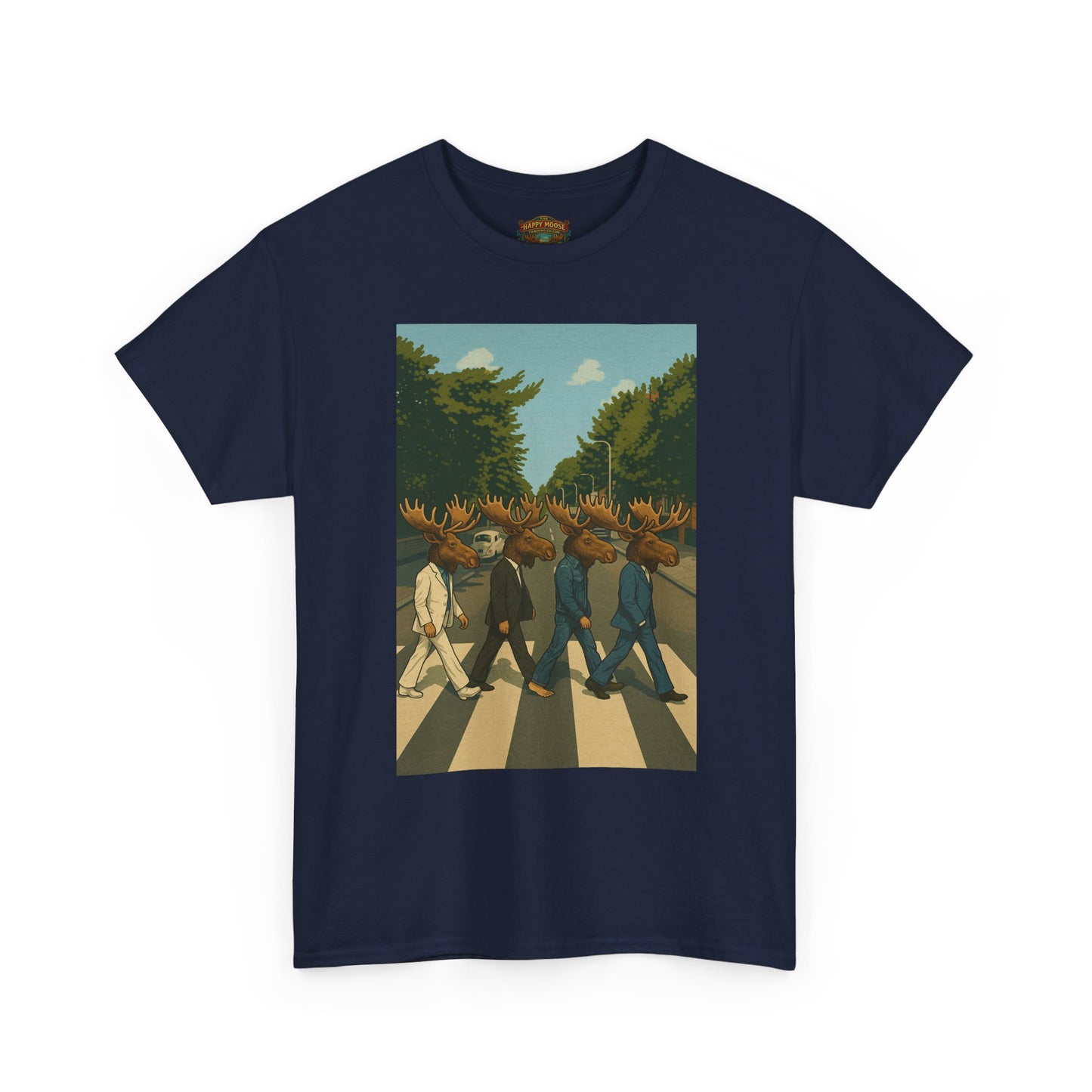 Moose Abbey Road Tee — Retro Parody Band Graphic T-Shirt