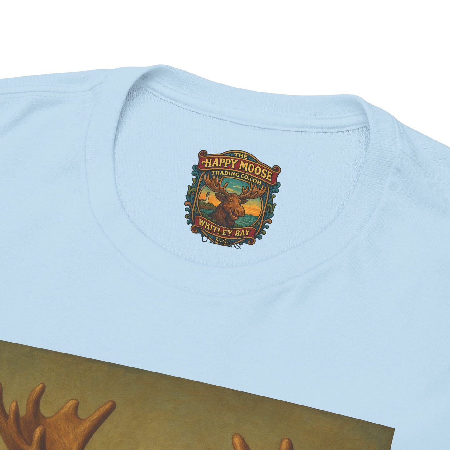 Mona Moose Tee — Funny Renaissance Moose Portrait T‑Shirt