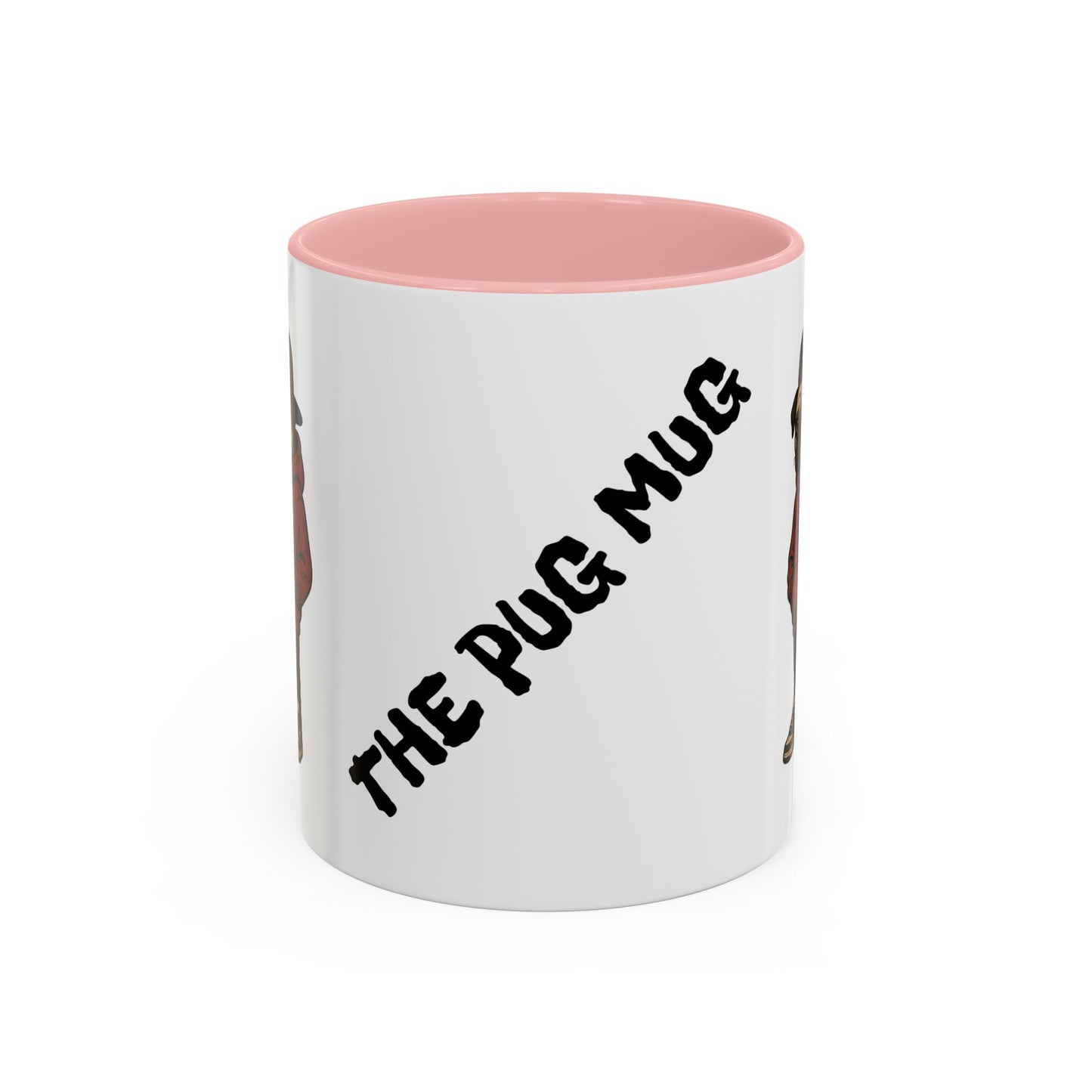 The Pug Mug Accent Coffee Mug — Cute Pug Cartoon Gift (11/15oz)