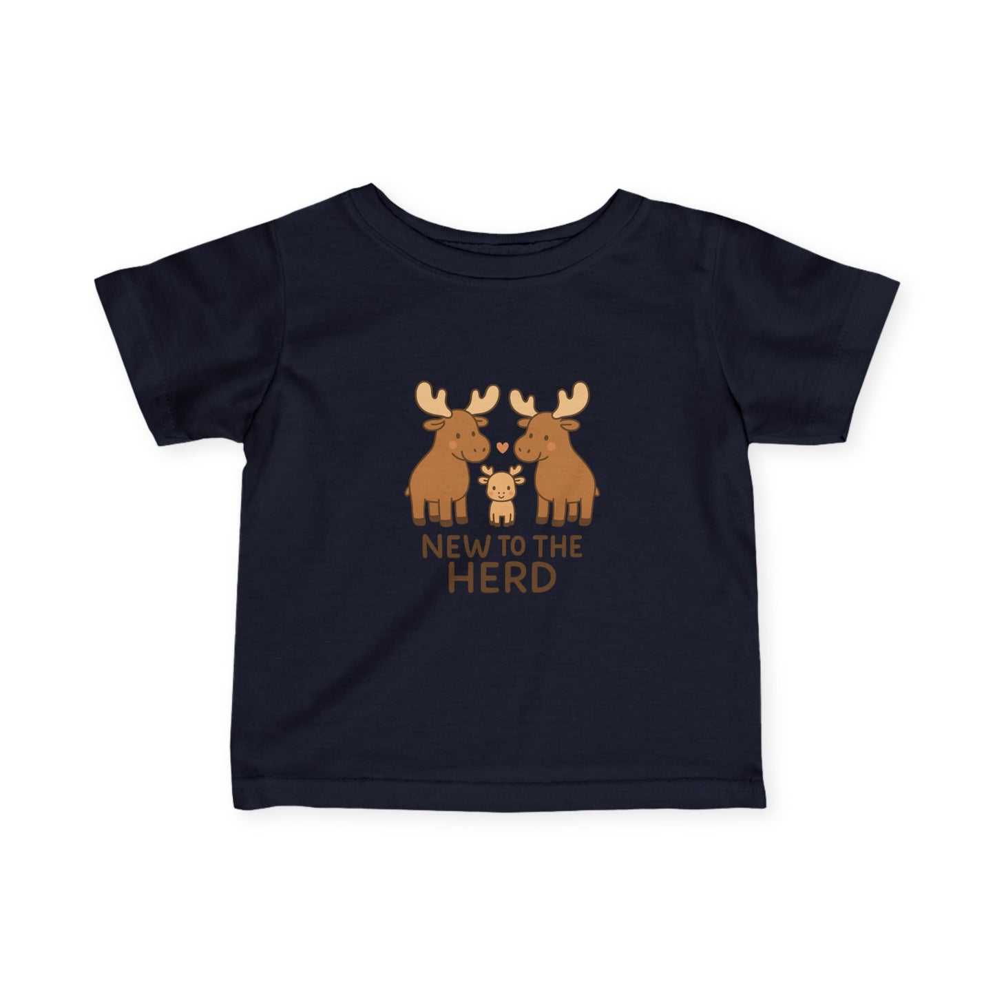 Infant Tee — "New to the Herd" Moose Family Baby Shirt
