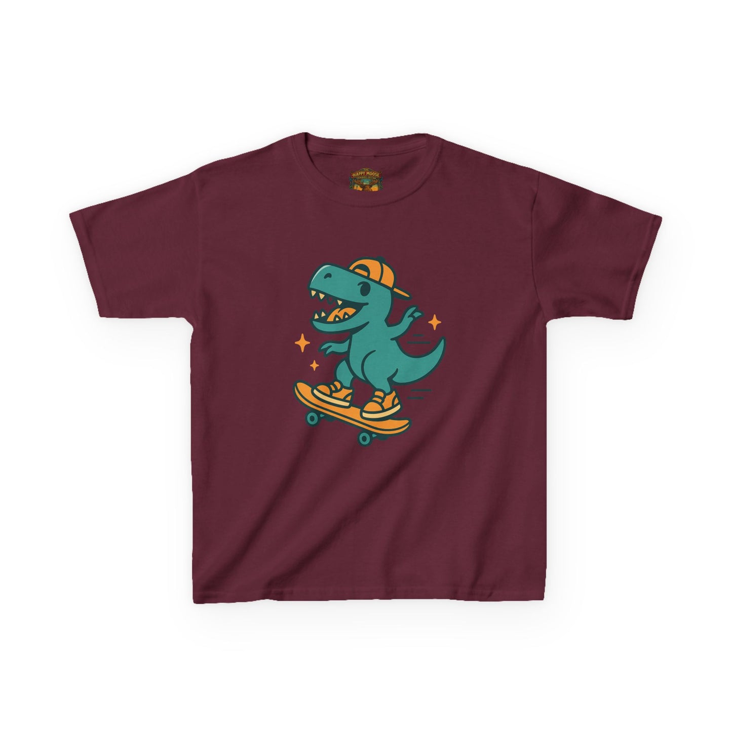 Kids Skateboarding Dino Tee — Cute Skateboard T‑Rex Graphic Shirt